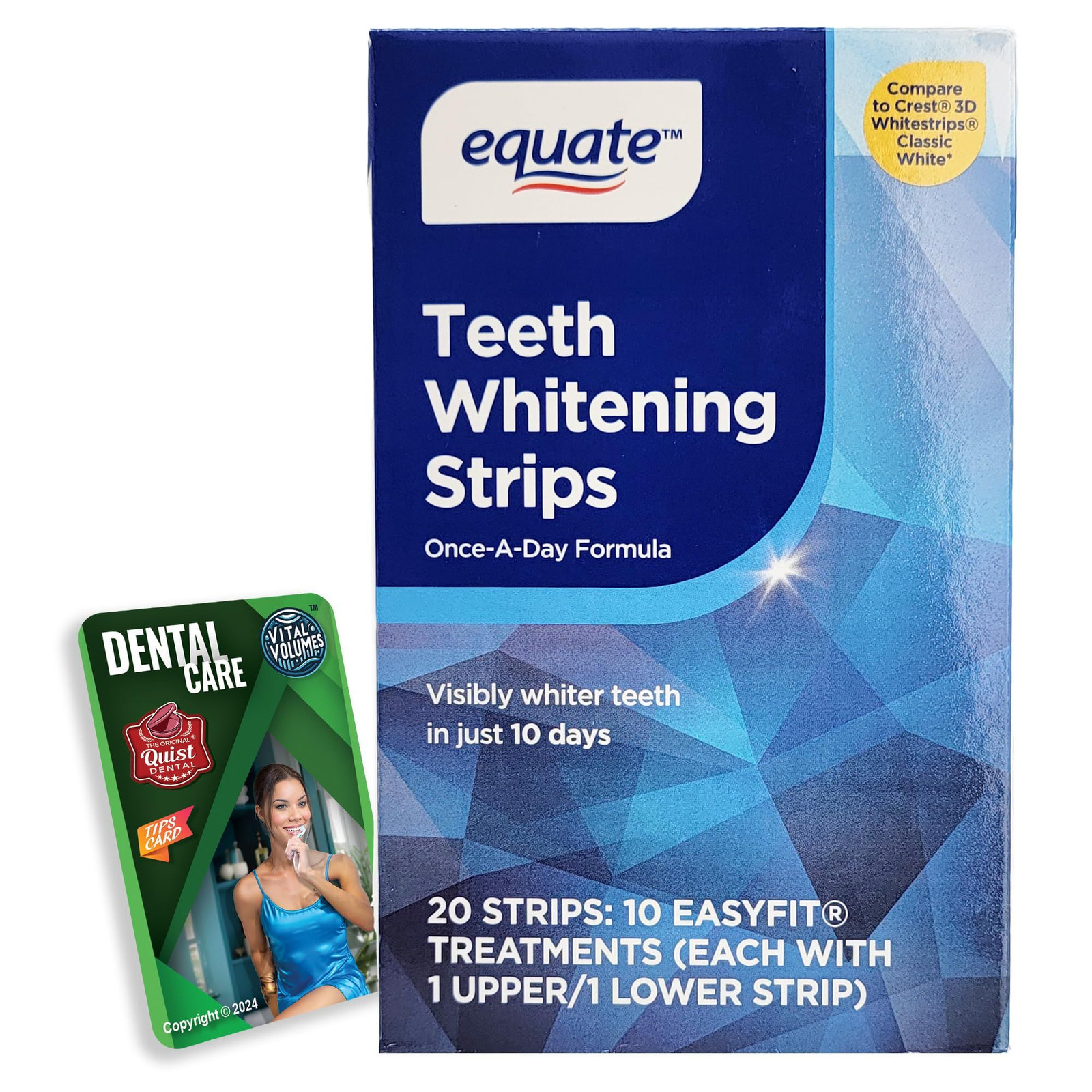 Teeth Whitening Strips 10 Easyfit Treatments (1 20 Count (Pack of 1), Clear