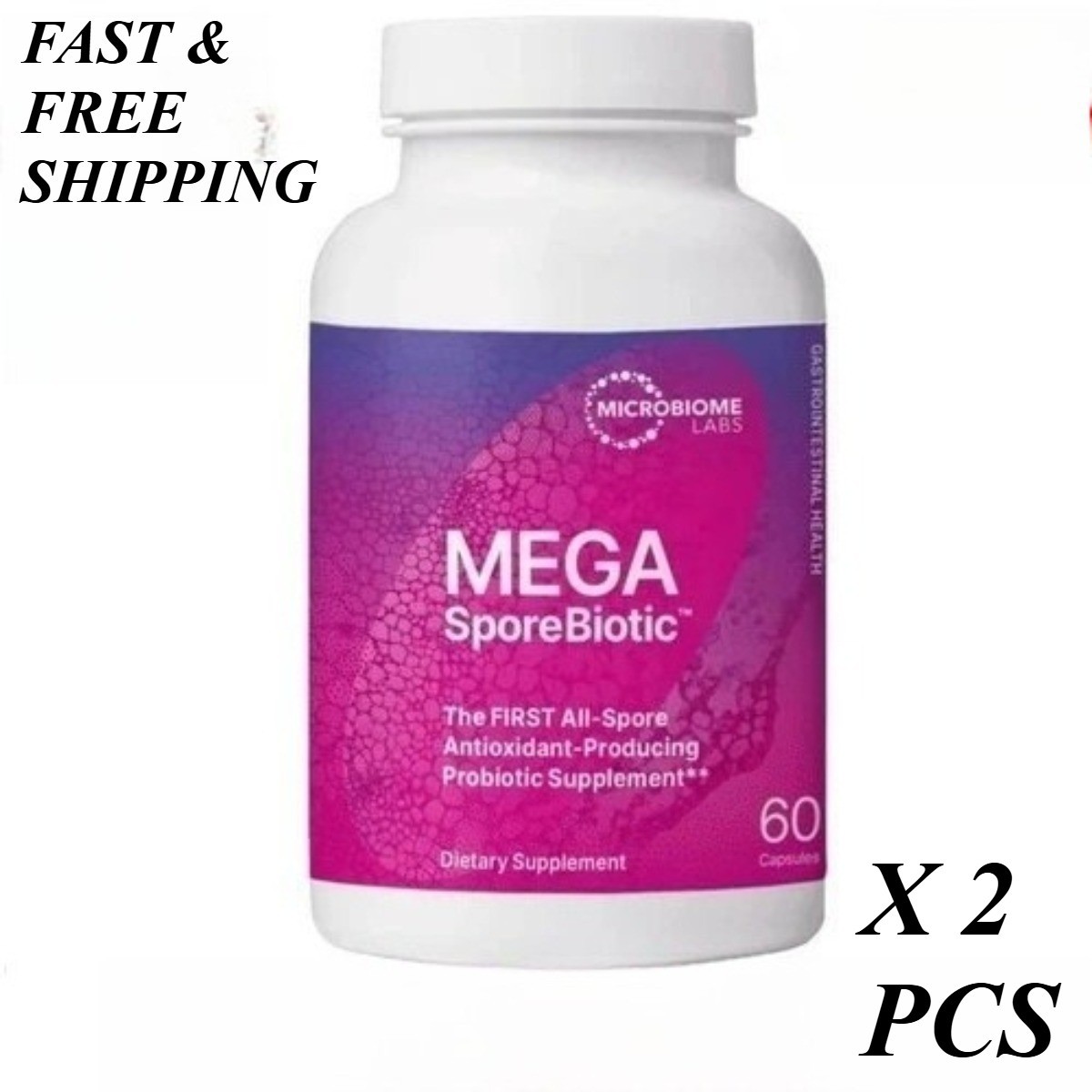 Mega Sporebiotic 60 Caps,Probiotic for Gut Health,Microbiome Balance,Men & Women