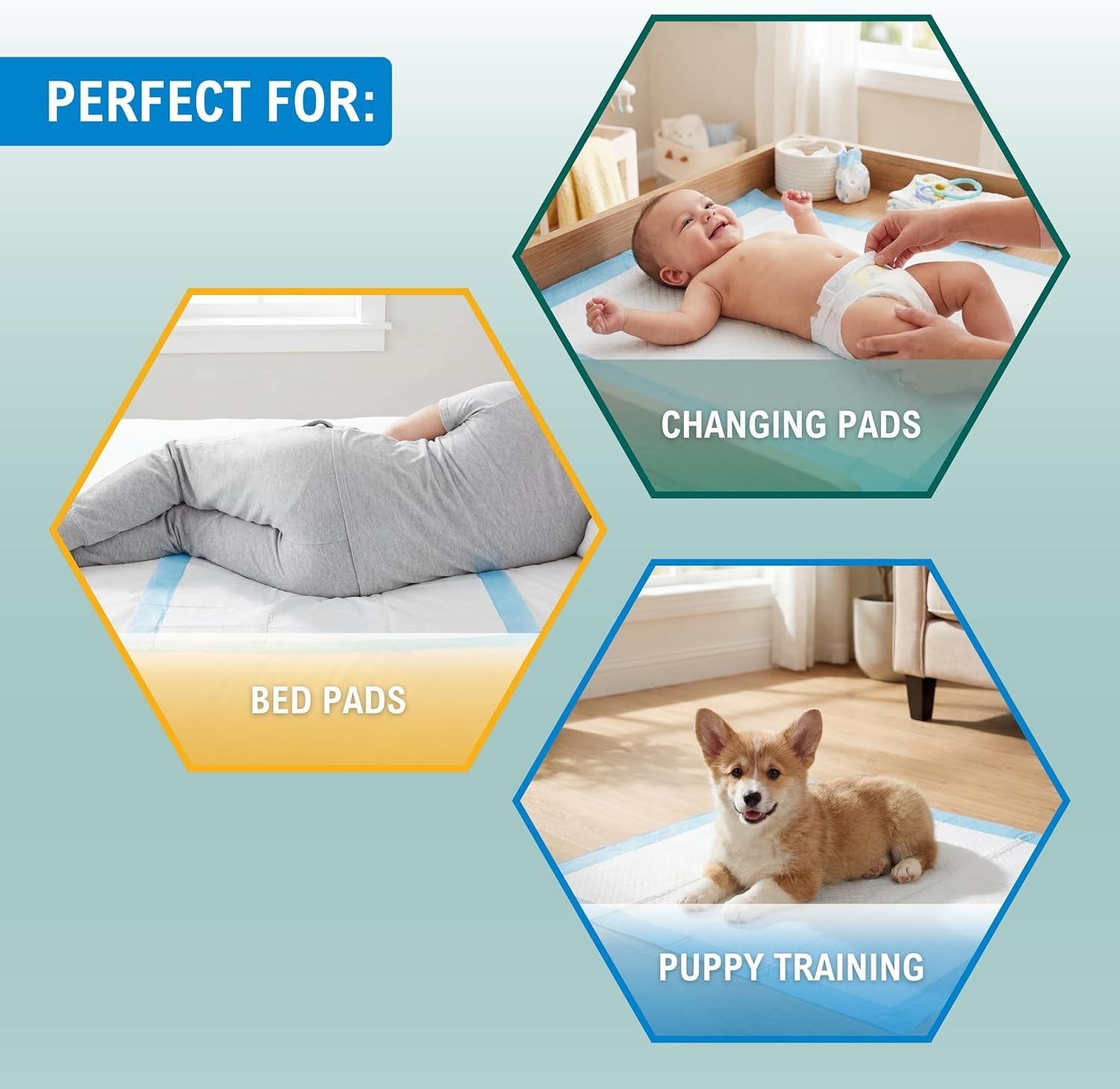 Disposable Underpads 17 x 24 Inches, 100 Count Incontinence Pads Bed Covers