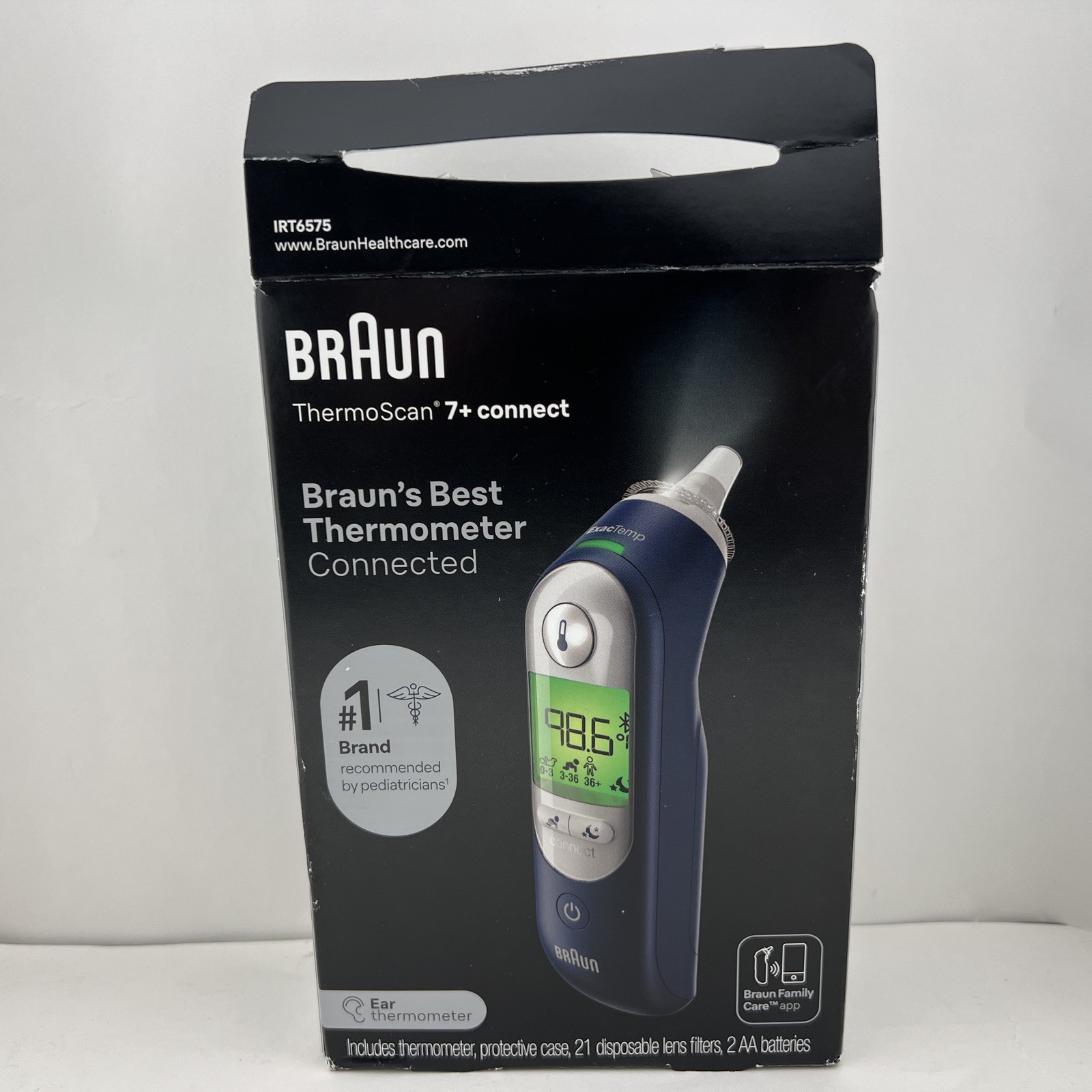 Braun ThermoScan 7+ Connect Digital EAR THERMOMETER + Case, Lens Filters, Batt..