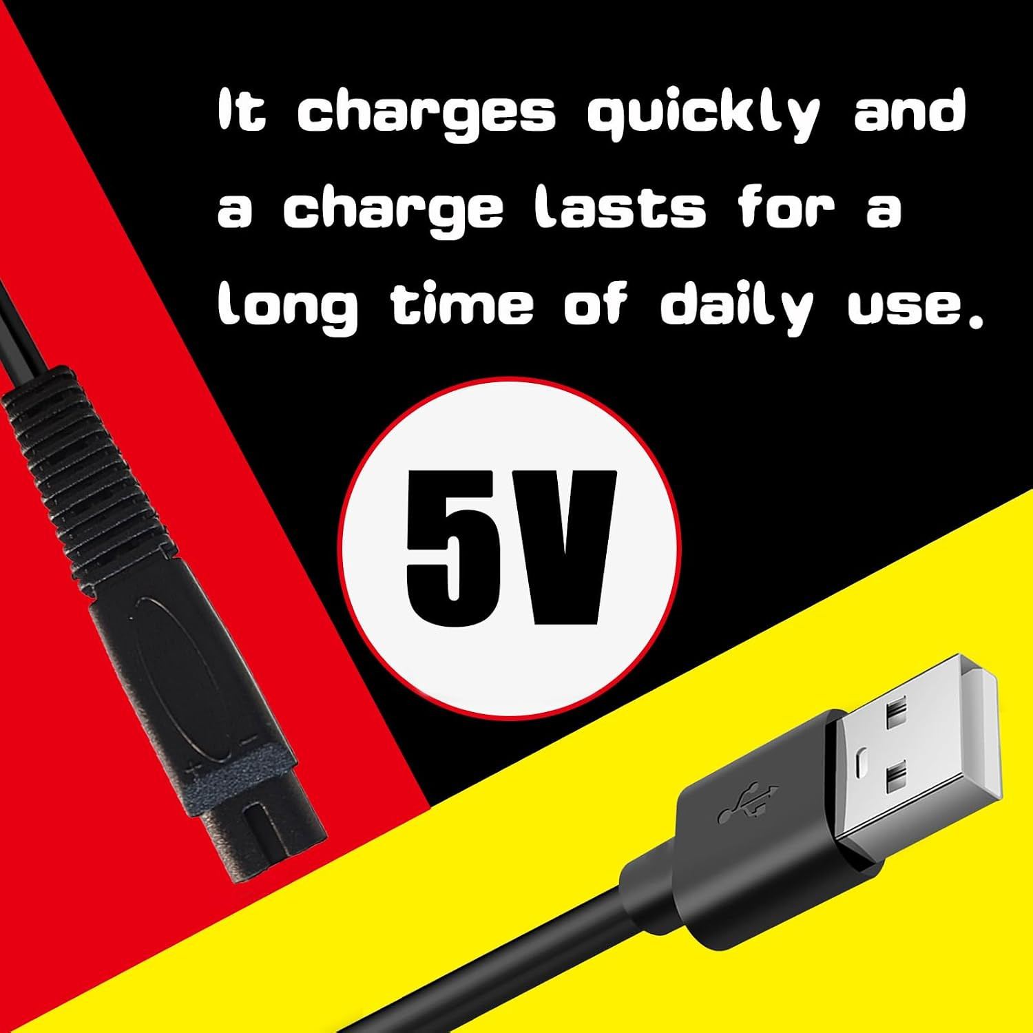 5V USB Charging Cable Compatible with Freebird Head Shaver Kit, Electric Razor