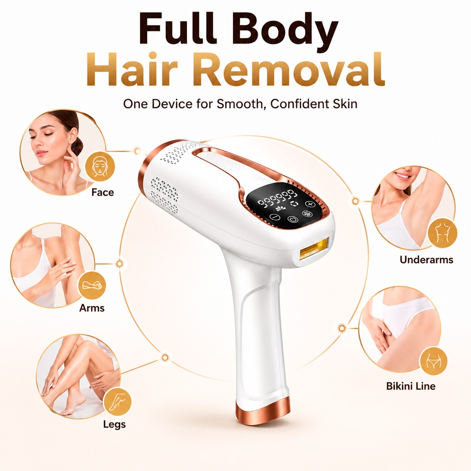 IPL Hair Removal Device for Women Laser Permanent Body Epilator 999,999 Flashes