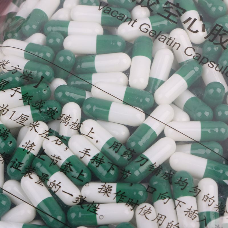 1000PCS Gelatin Empty Capsules Hollow Gelatin Capsules Empty for Pill Capsule 0#