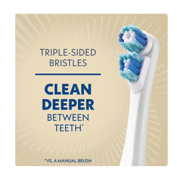 Spinbrush Smart Clean Battery Powered Electric Toothbrush Adults Timer – Beige