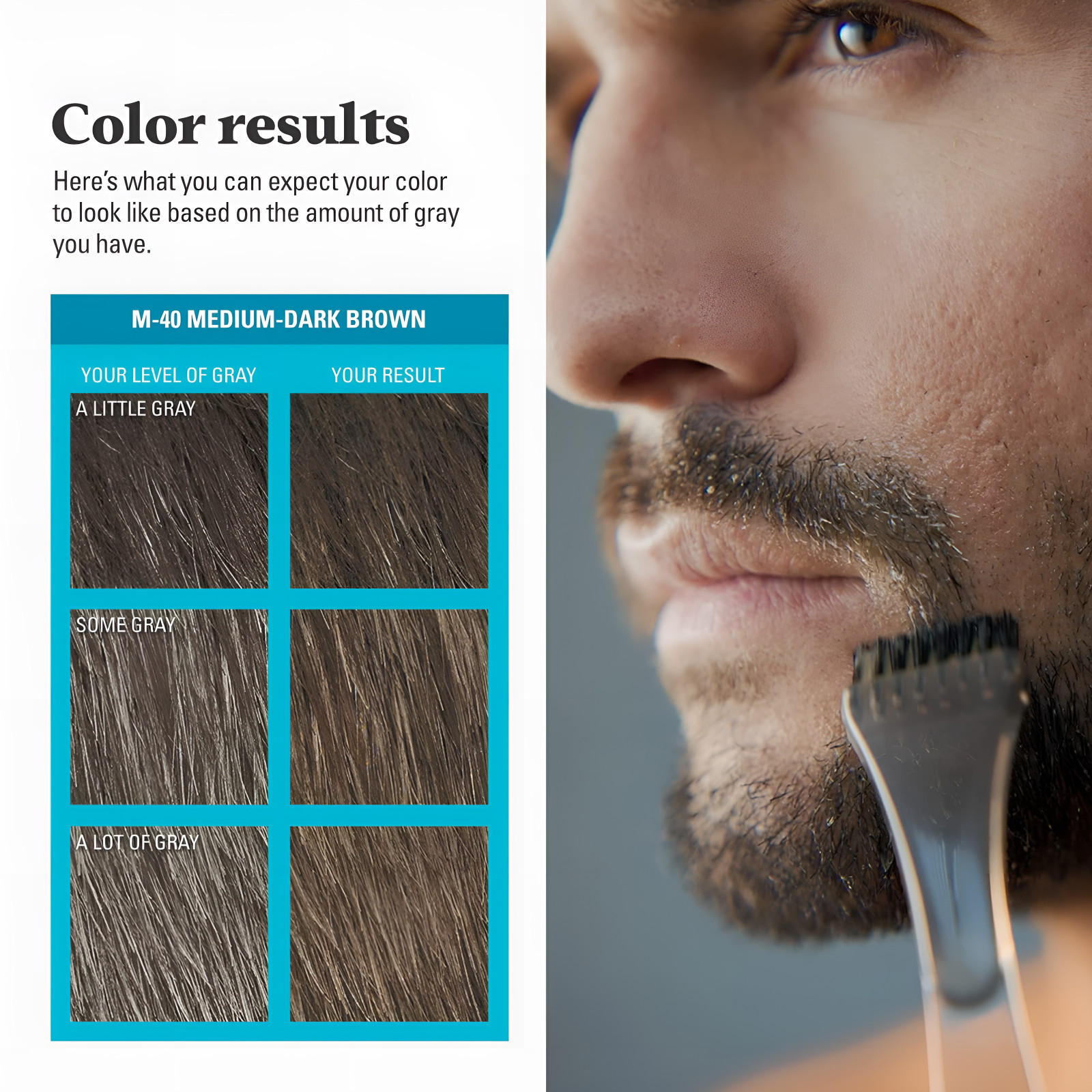 Just For Men Mustache Beard Color Medium Dark Brown 14g Gray Coverage Hair Dye