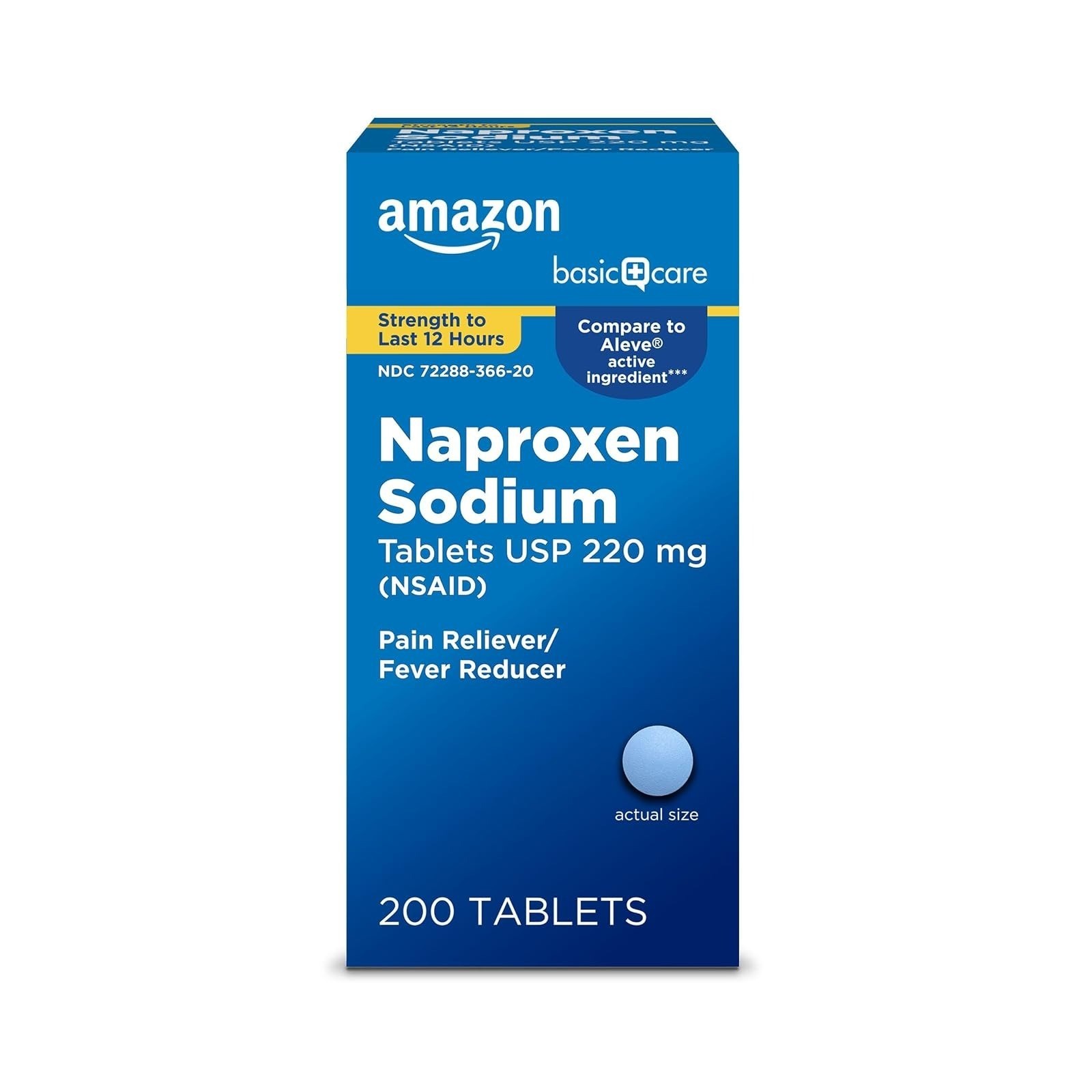 Amazon Basic Care Naproxen Sodium 220 mg Pain Reliever 90 Count