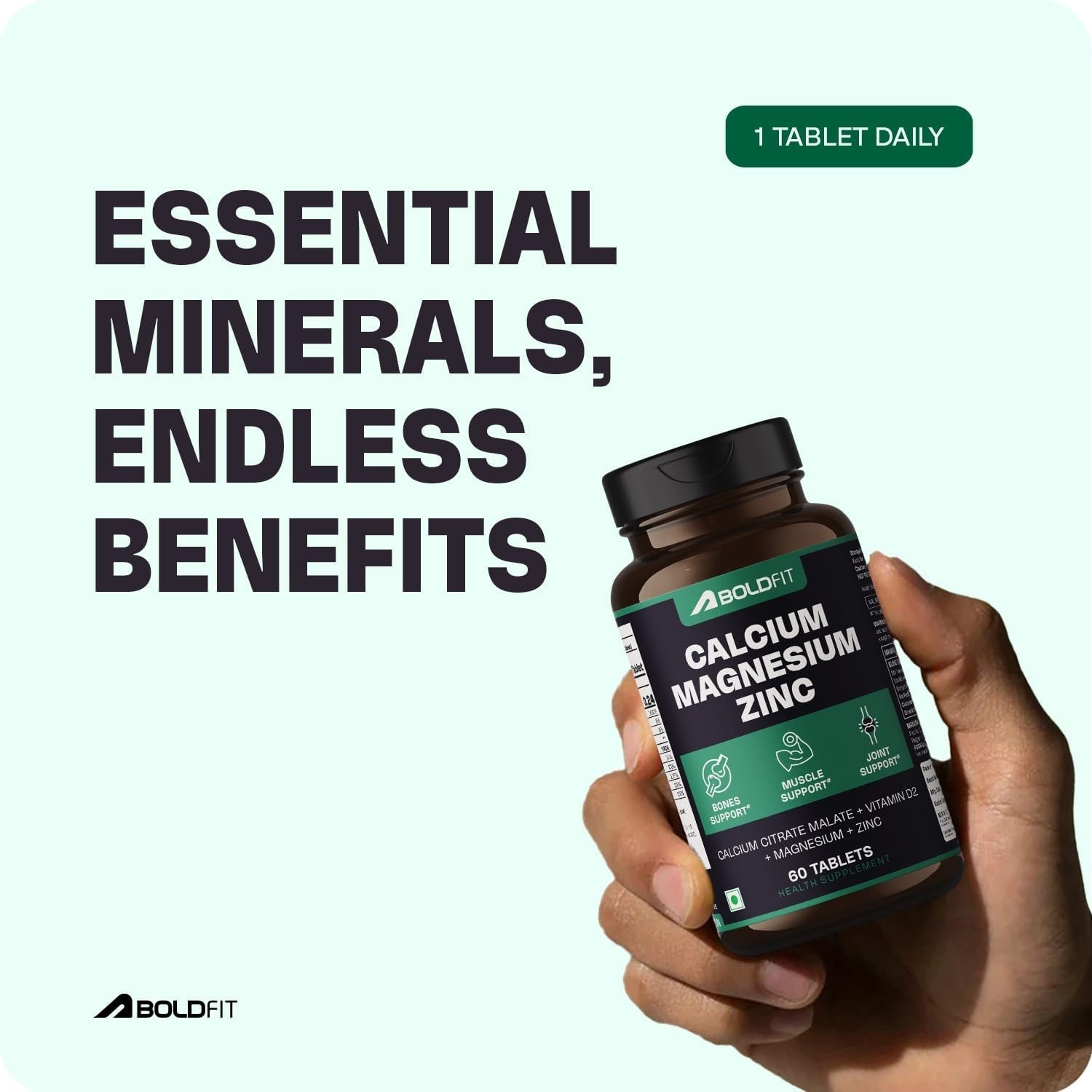 Bol.dfit Calcium 1000mg Magnesium Zinc D3 60 Tablets