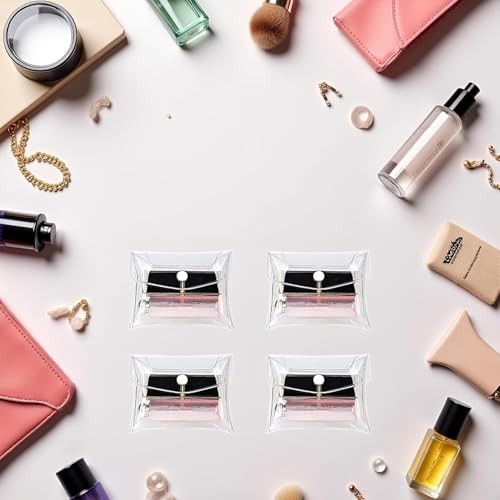 4Pcs Mini PVC Makeup Bag Small Clear Plastic Cosmetic Organizer Bag Pouch with