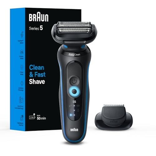 Electric Shaver for Men, Series 5 5118s, Waterproof, Wet & 4 Piece Set Blue