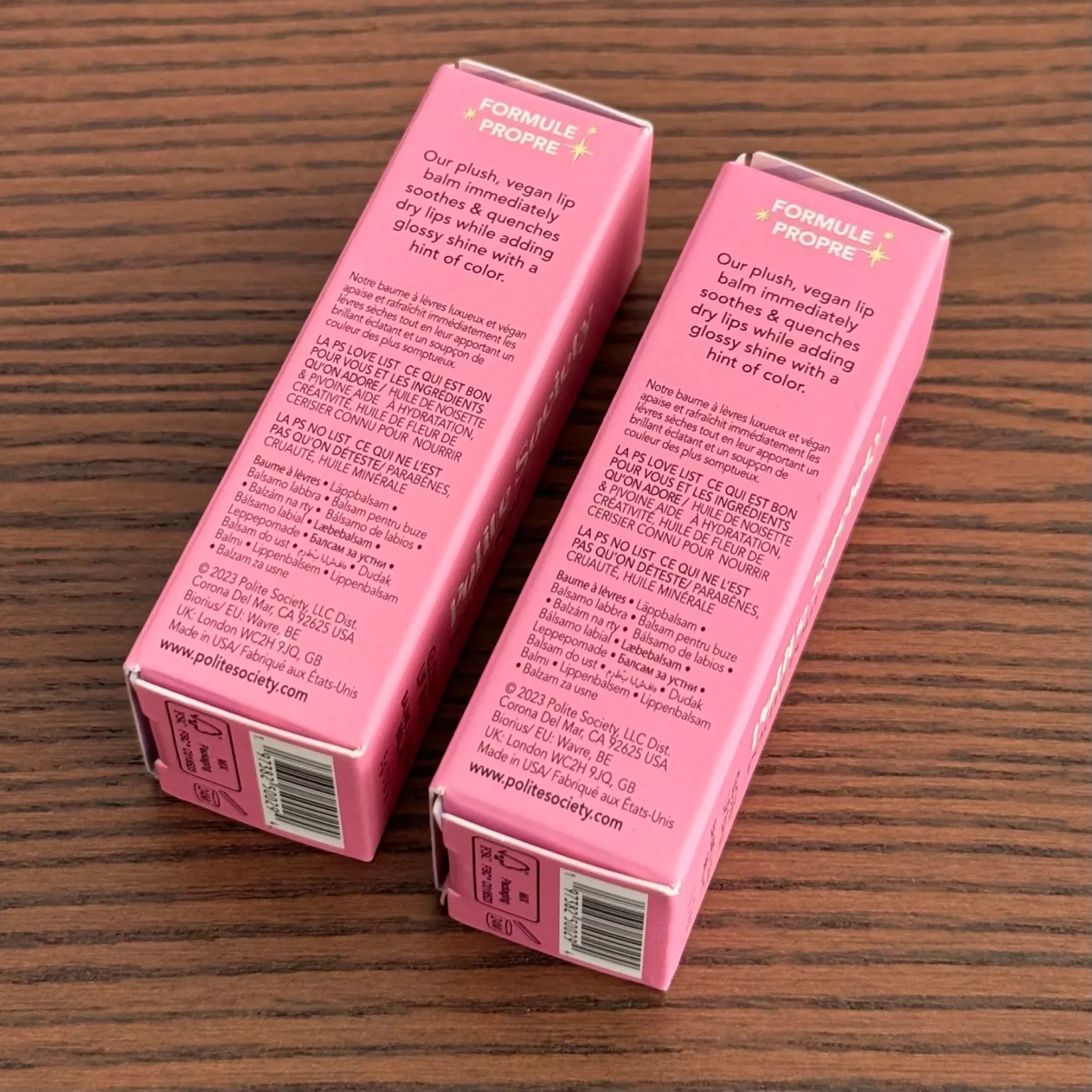 x2 Polite Society – Polite Pout, Glossy Lip Balm, Sample Size, 0.16 oz/5 g