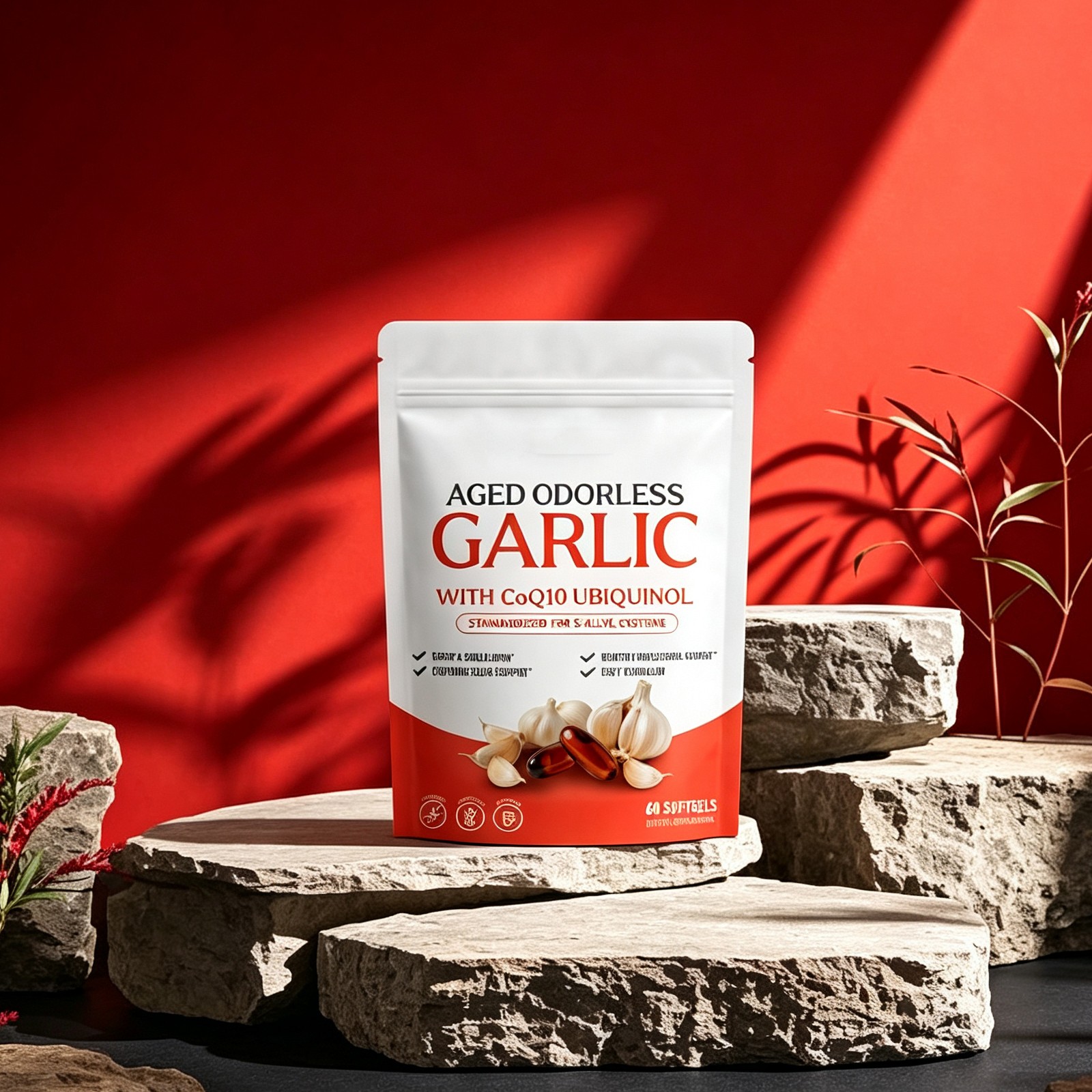 Garlic Extract 600mg Softgels (60 Count) – Odorless Aged Garlic Extra…