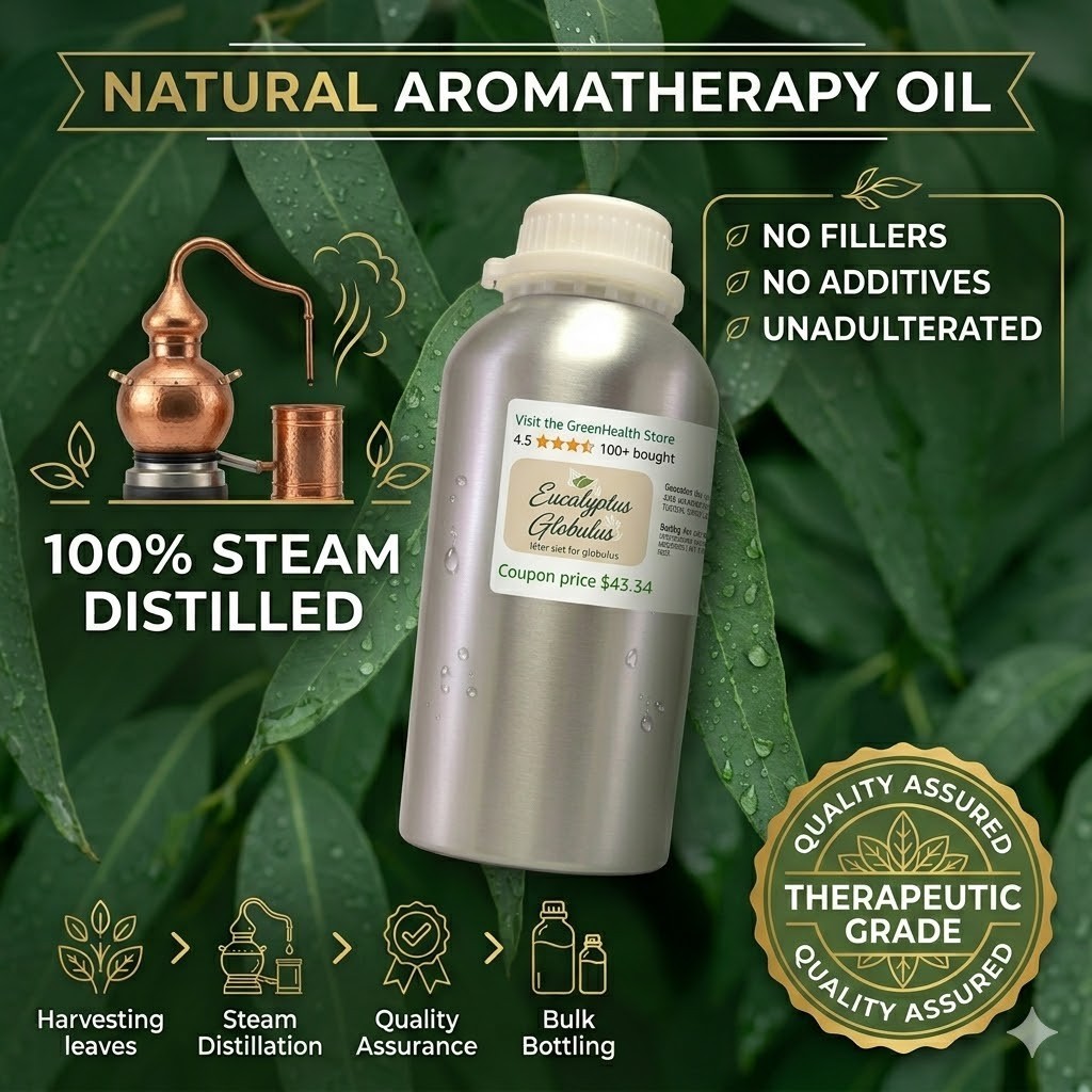 32 fl oz Eucalyptus Globulus Essential Oil Pure & Natural in Aluminum Bottle