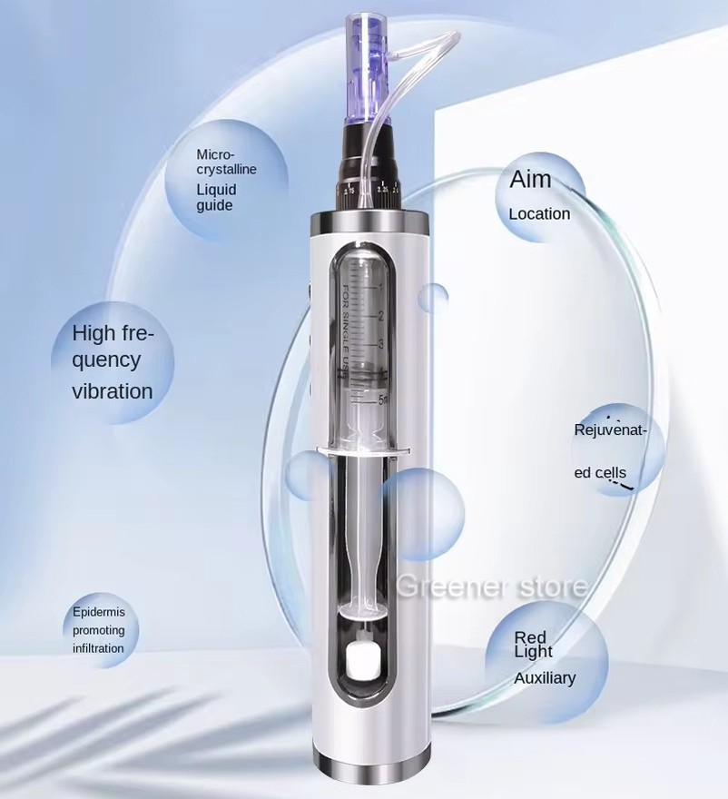 Micro Pen Mesotherapy & 10Pcs 5D Replacement Needle Cartridges Tips Face Care US