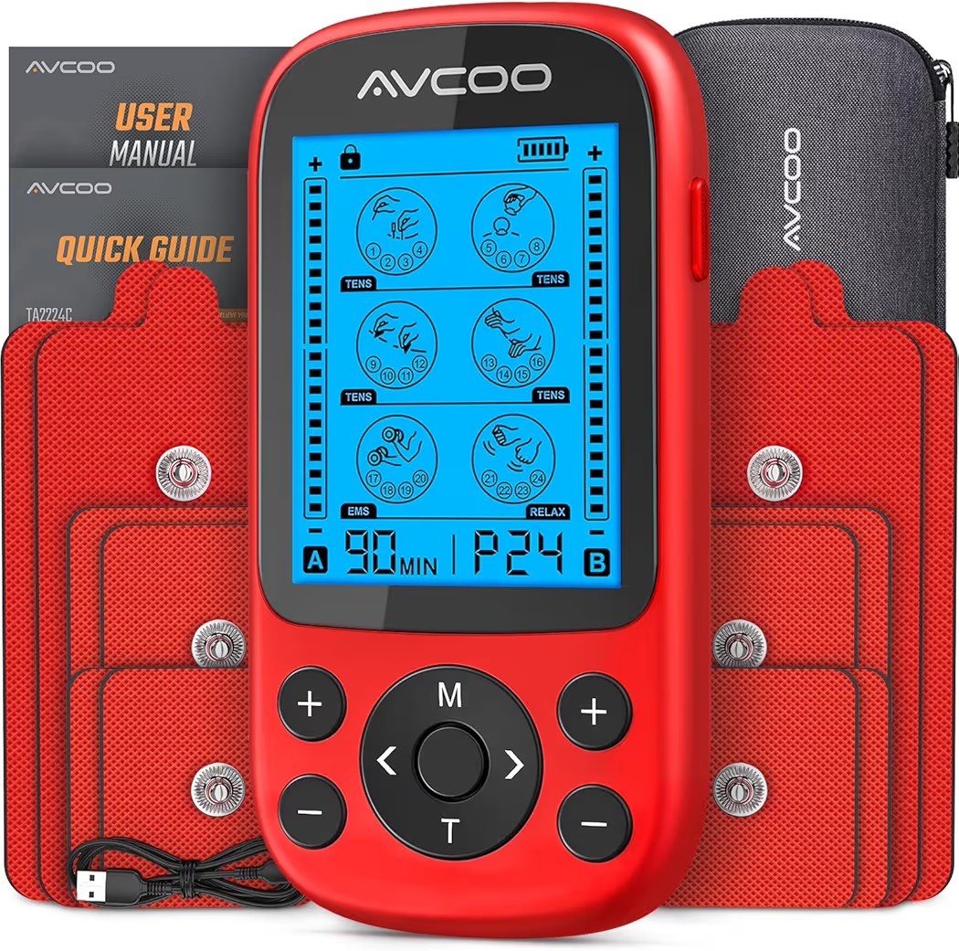 Dual Channel Tens EMS Unit Muscle Stimulator 24 Modes Pulse Massage Rechargeable