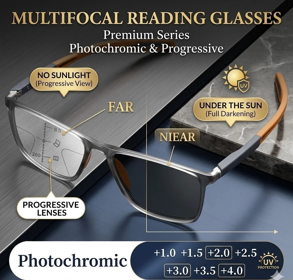 Multifocal Progressive Glass Transition Photochromic Varifocal Reading Anti-blue