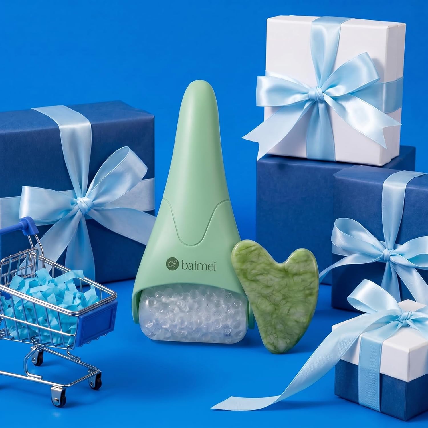BAIMEI IcyMe Cryotherapy Ice Roller and Gua Sha Facial Tools Reduces Puffiness,