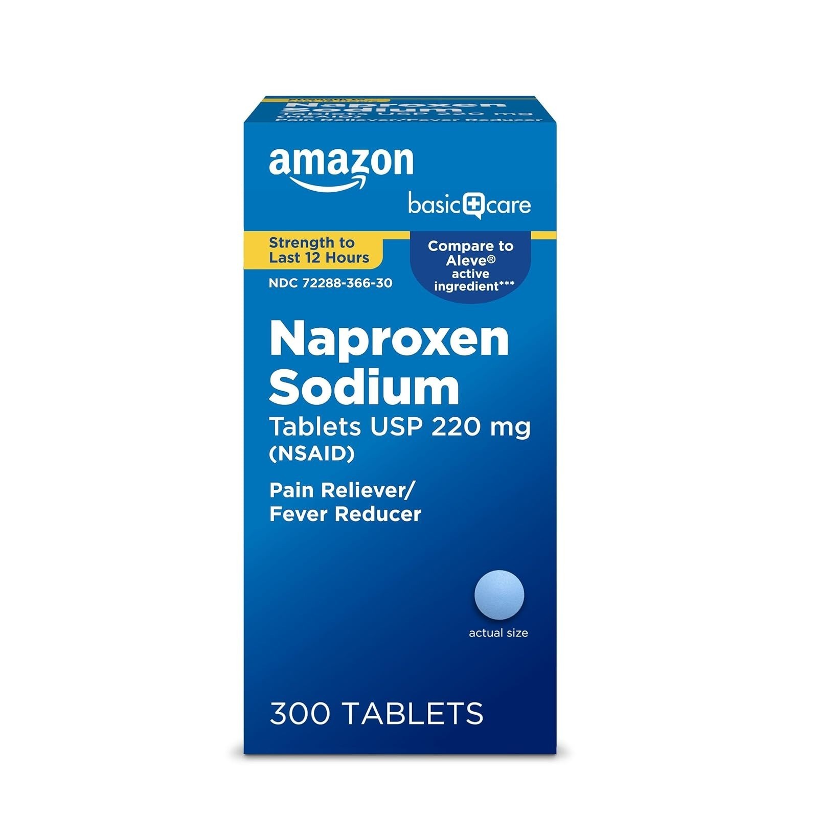 Amazon Basic Care Naproxen Sodium 220 mg Pain Reliever 90 Count