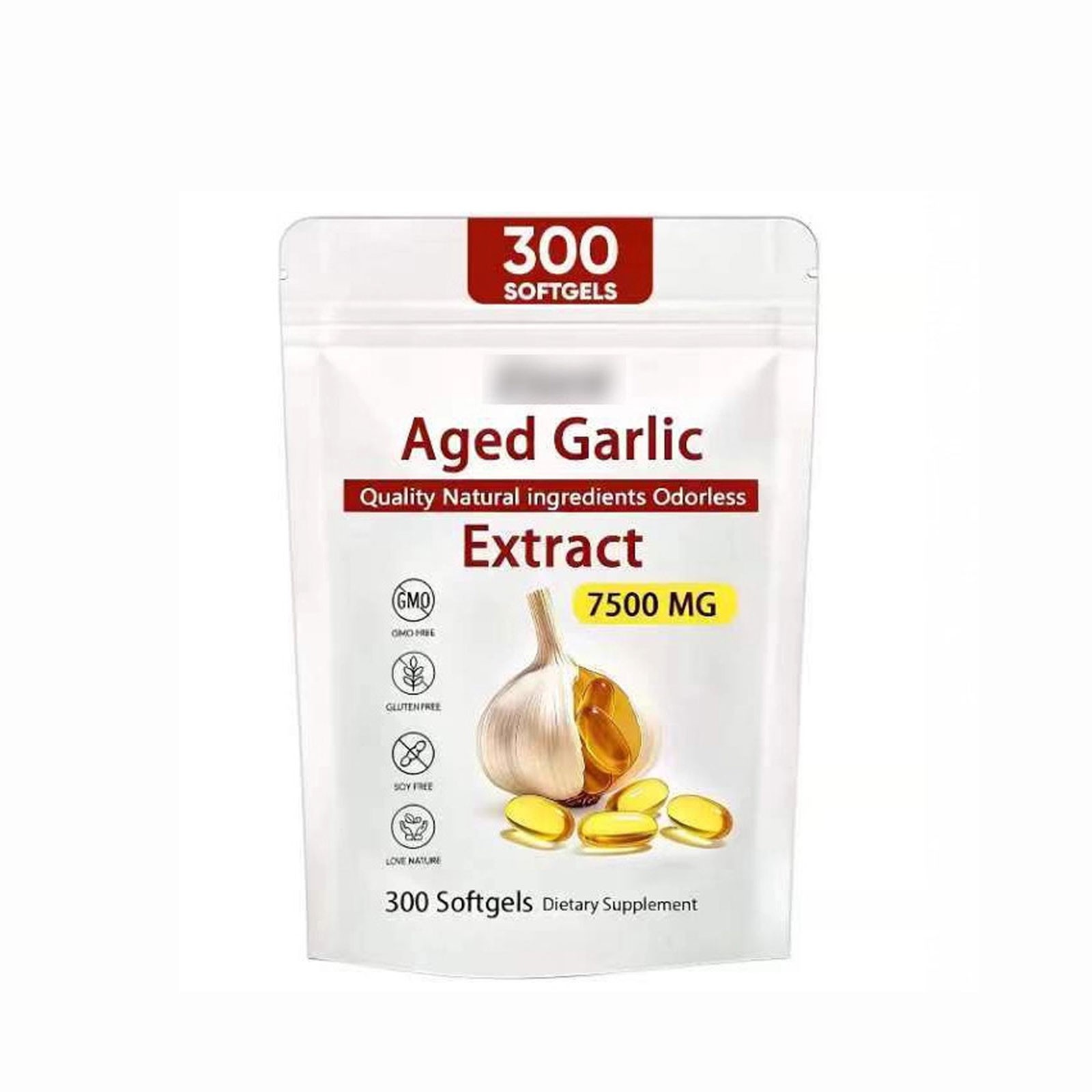 2Pack Elare Aged Garlic Extract, 300 Softgels, 7500mg Odorless Heart & Immune