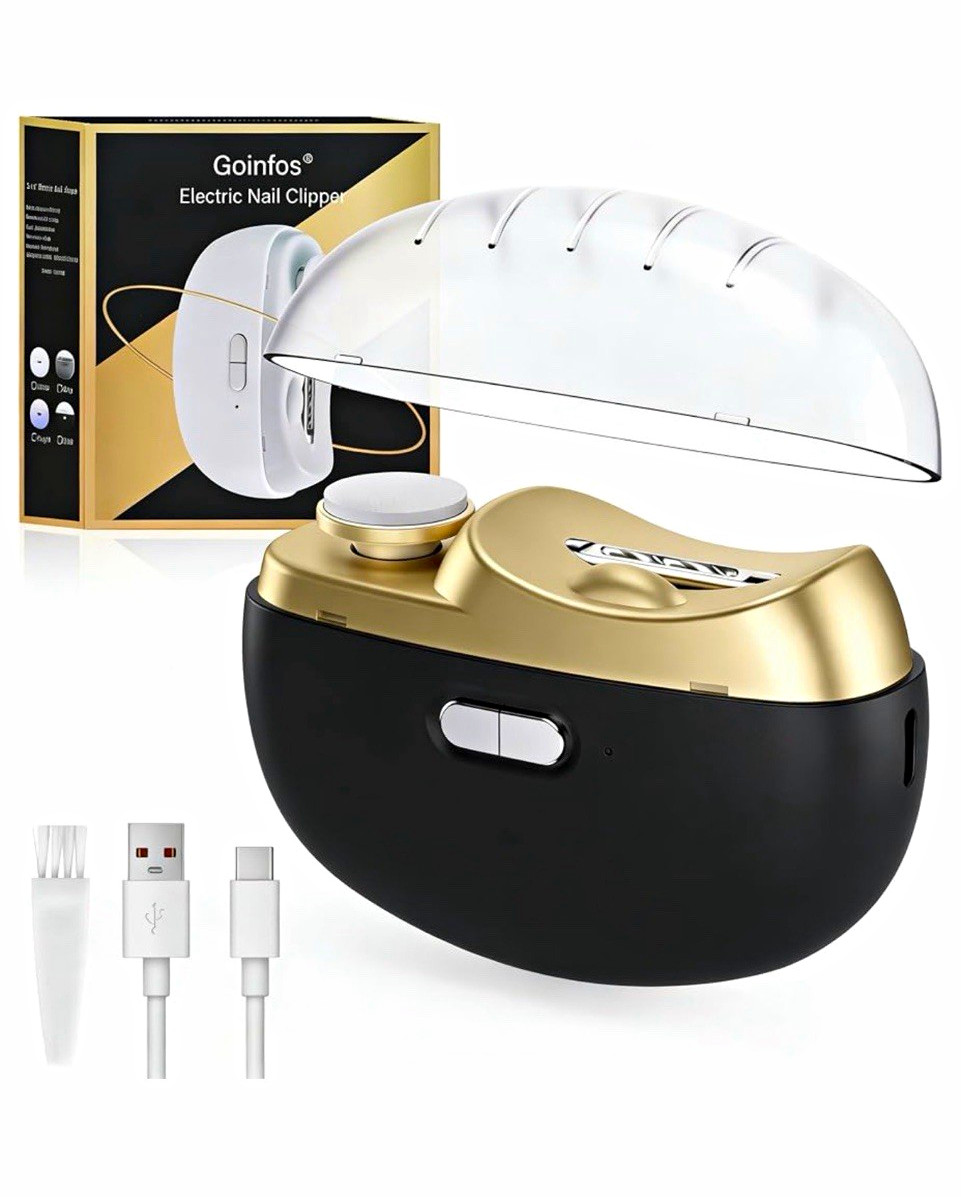 Goinfos Electric Rechargeable Nail Clipper Battery w/ Cable & Cleaning Brush