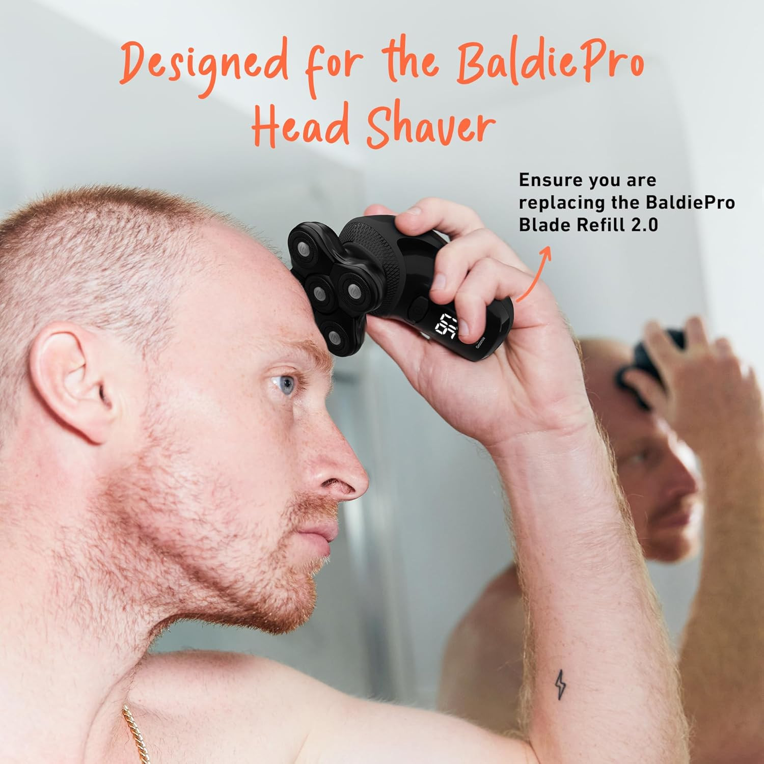 Baldiepro Cordless Bald Head Shavers for Men, Blade Refill 2.0 – Waterproof Head