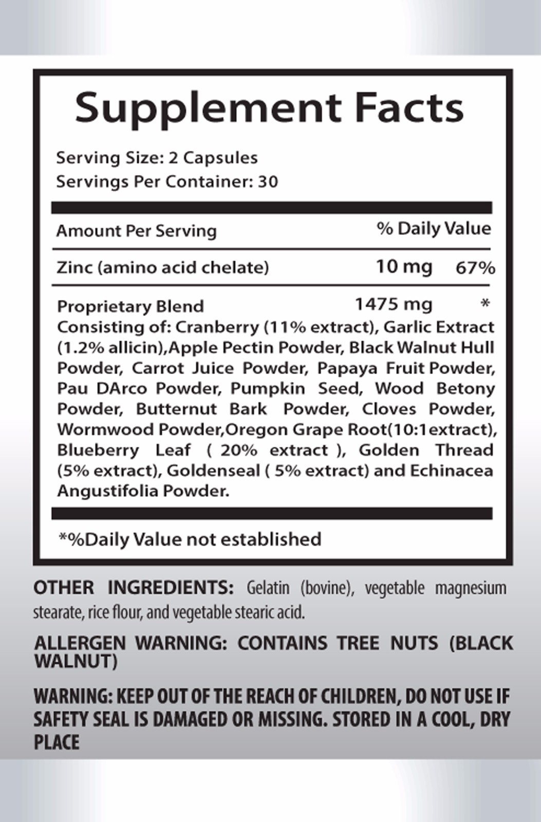 Parasite Killer – ANTI-PARASITE Complex – To do a parasite cleanse – 1 Bottle