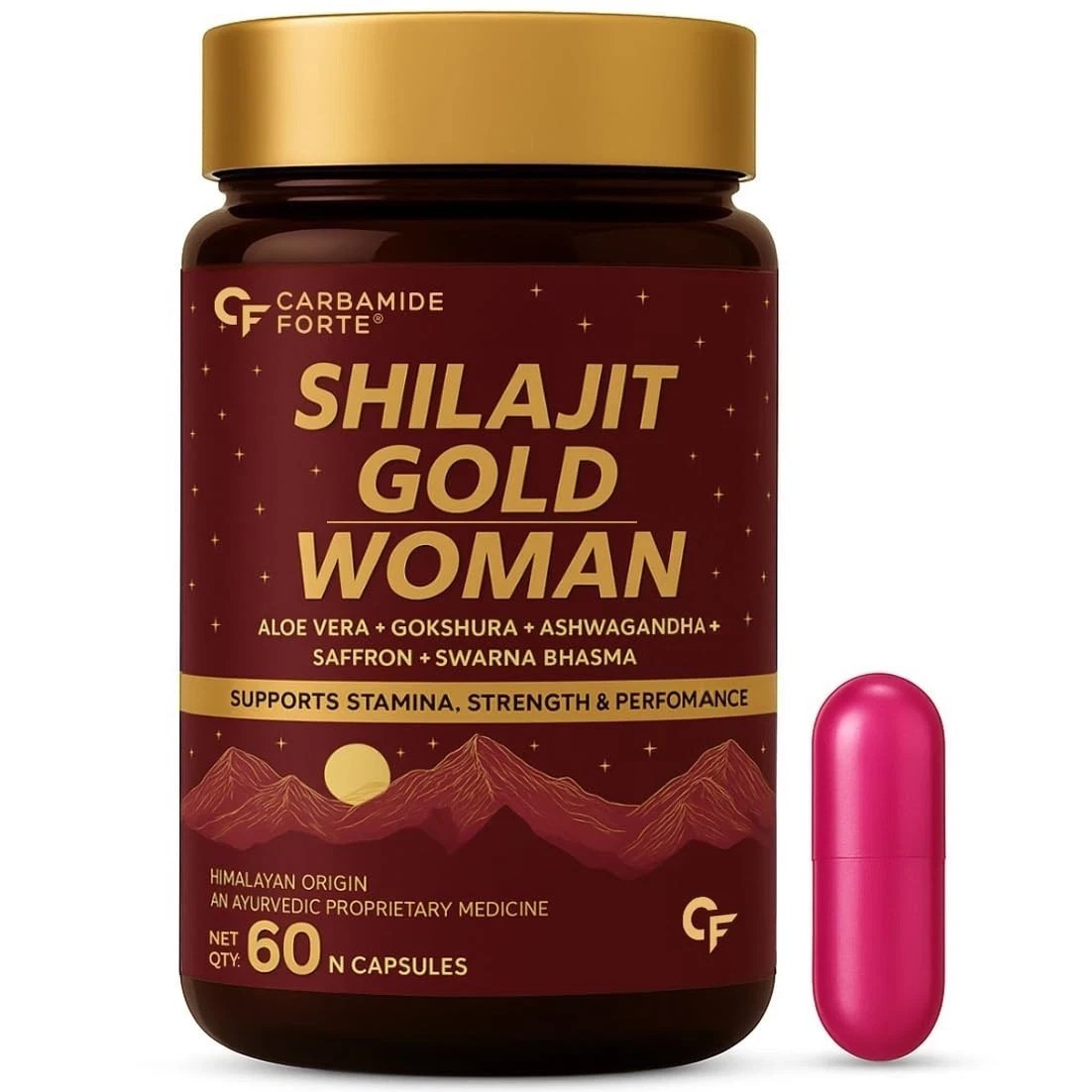 Shilajit Gold 60caps. 100% Ayurvedic For Power,Stamina,Strength For Women