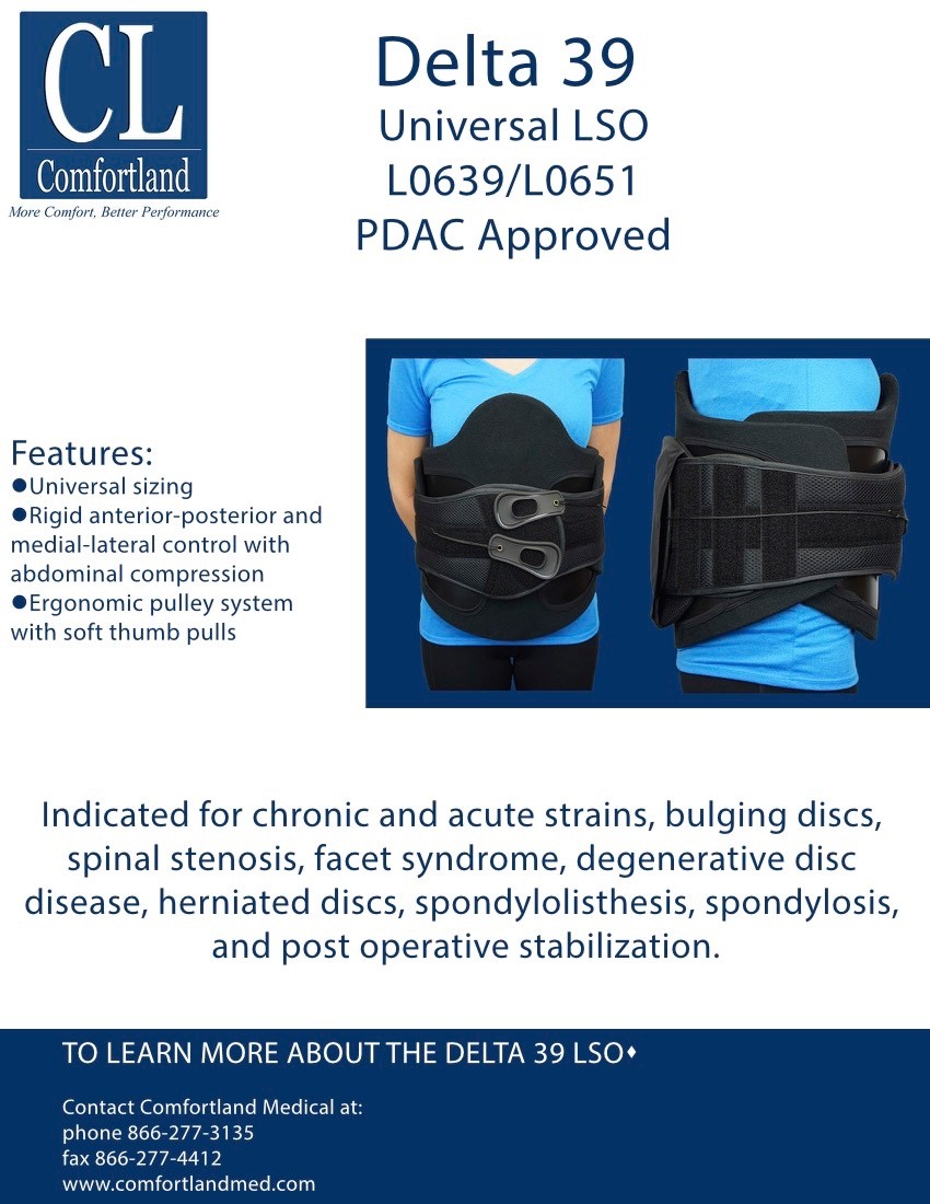 Delta 39 DL-39 LSO Back Brace Adjustable Waist – Comfortland – New FREE SHIPPING