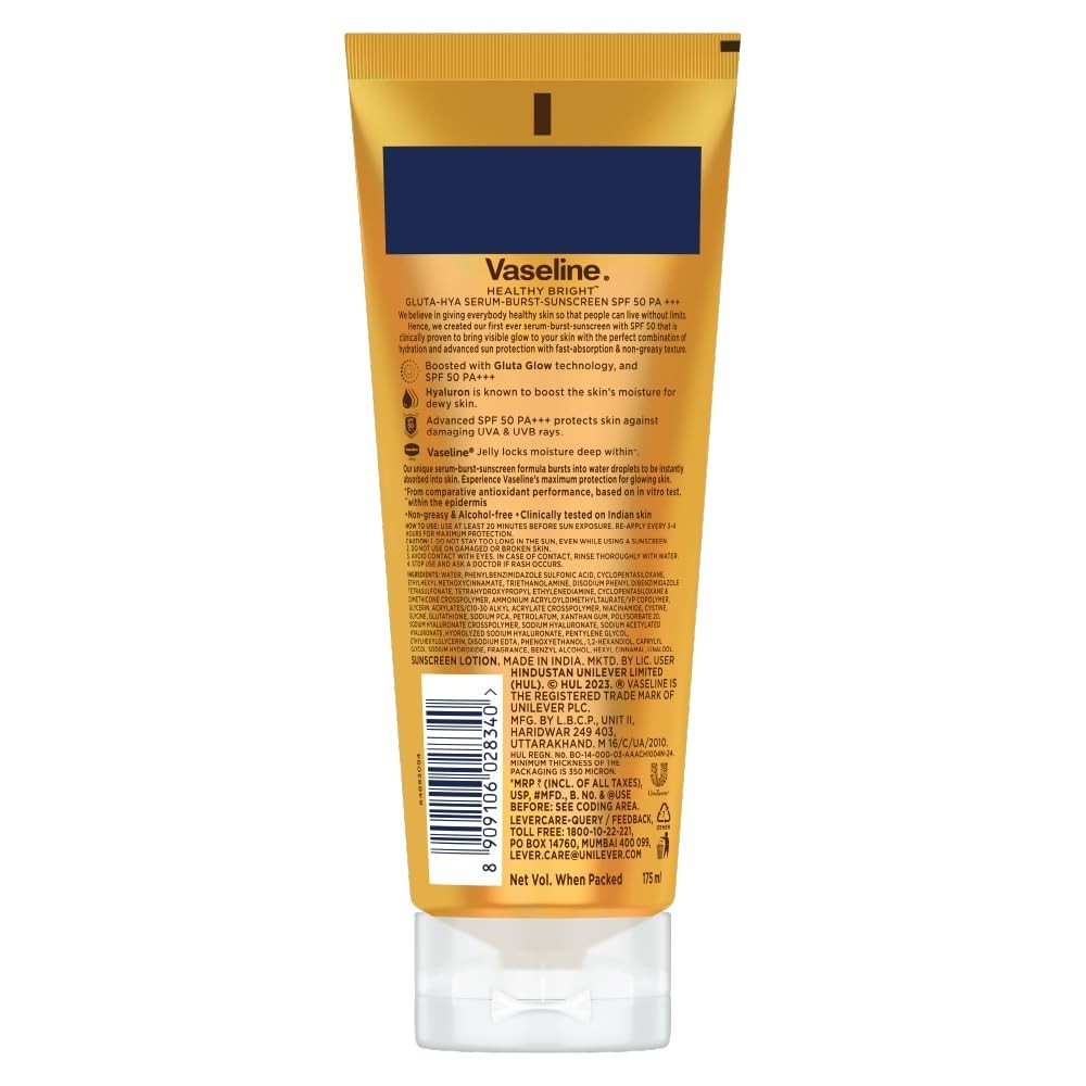 Vaseline Gluta Hya – Antioxidant SPF 50 PA+++ Sunscreen for Face & All Body