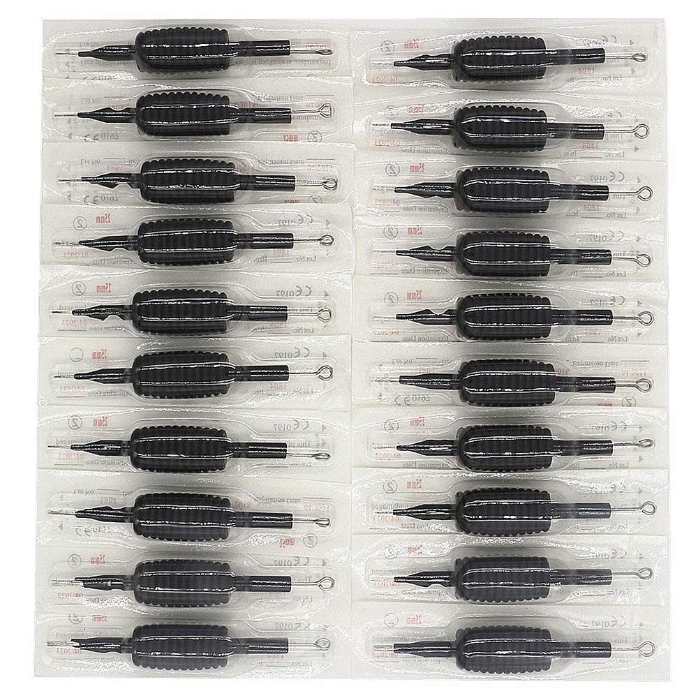 Tattoo Needles and Tubes Combo – 20 Count (Pack of 1), Black+Black-20pcs