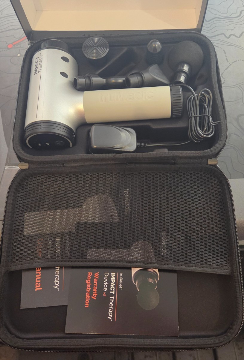 Truemedic Truereliever Impact Massager Gun – and kit (Gray) new in box