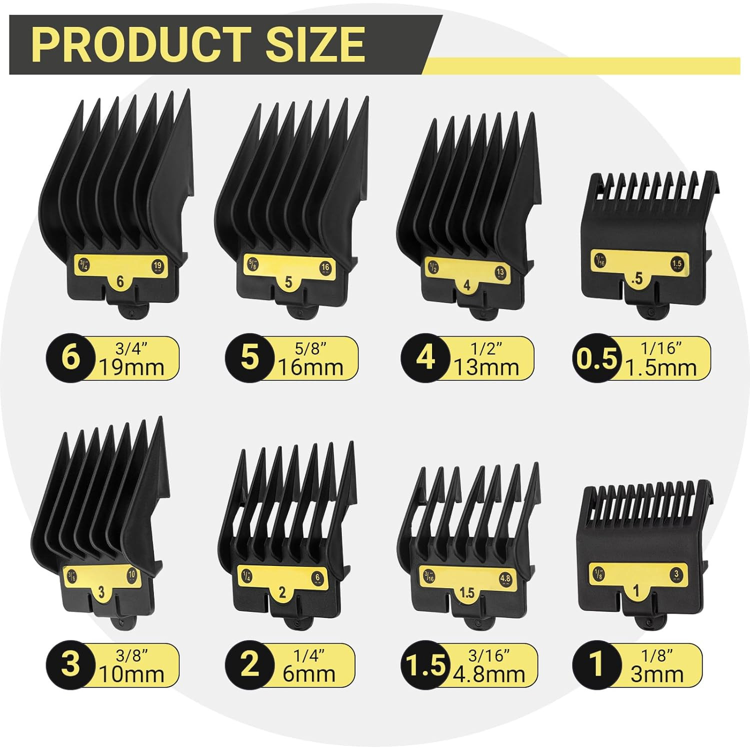 8 Packs Clipper Guards Replacement for BaBylissPRO Barberology FX870, FX880, FX8