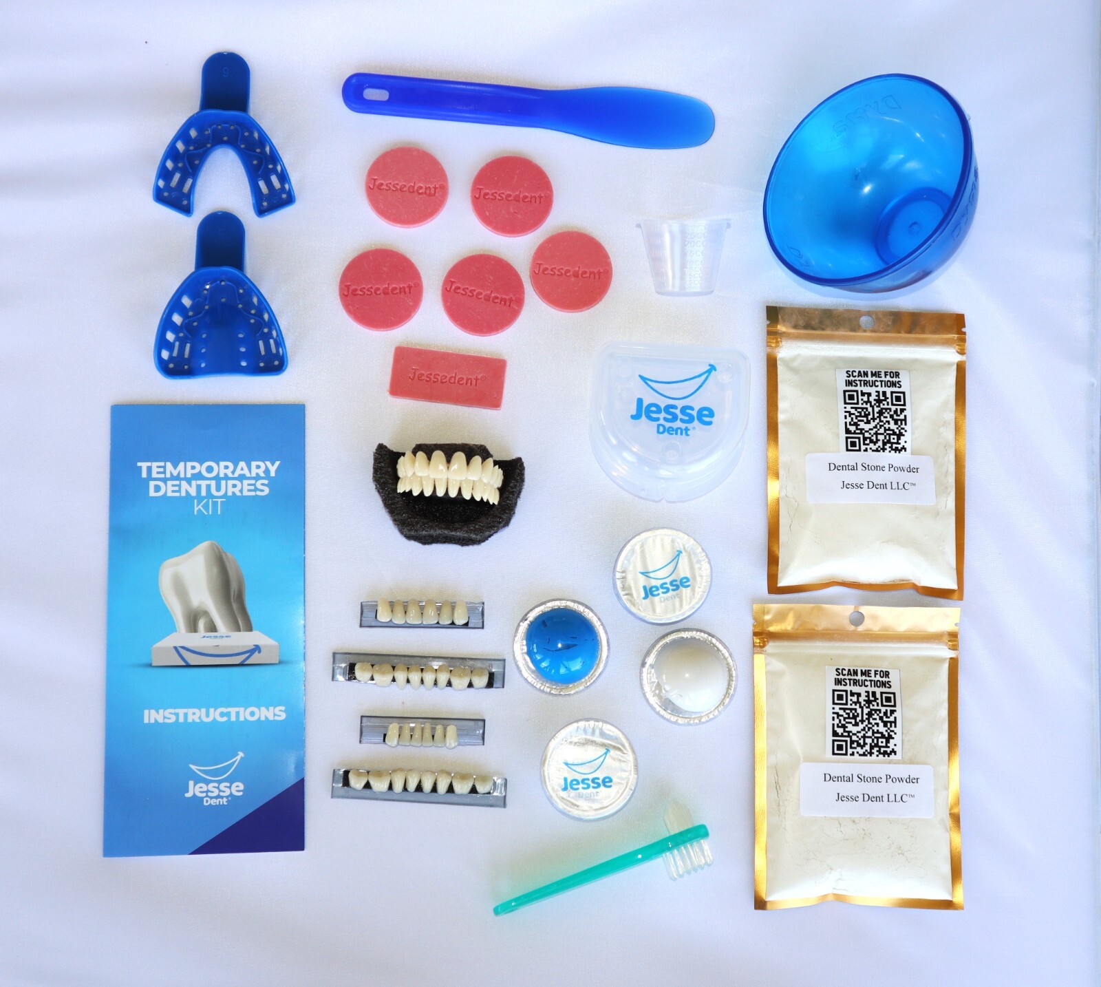 DIY Denture Kit full upper/ full lower False Dentures teeth Home Made Dentures