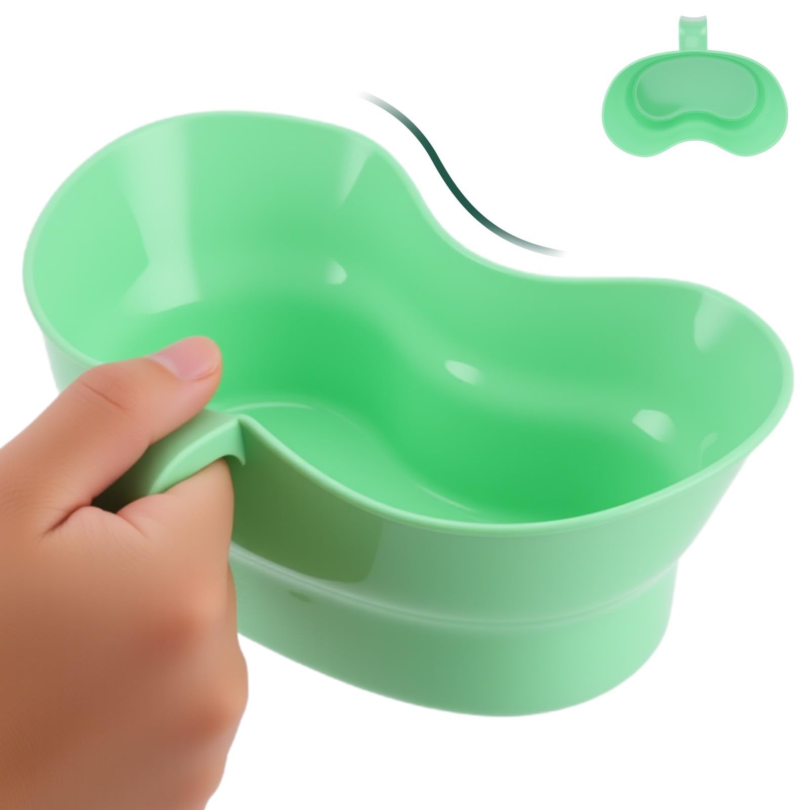 Emesis Basin with Wide Mouth & Handle – Bed Mouthwash As picture show, Green