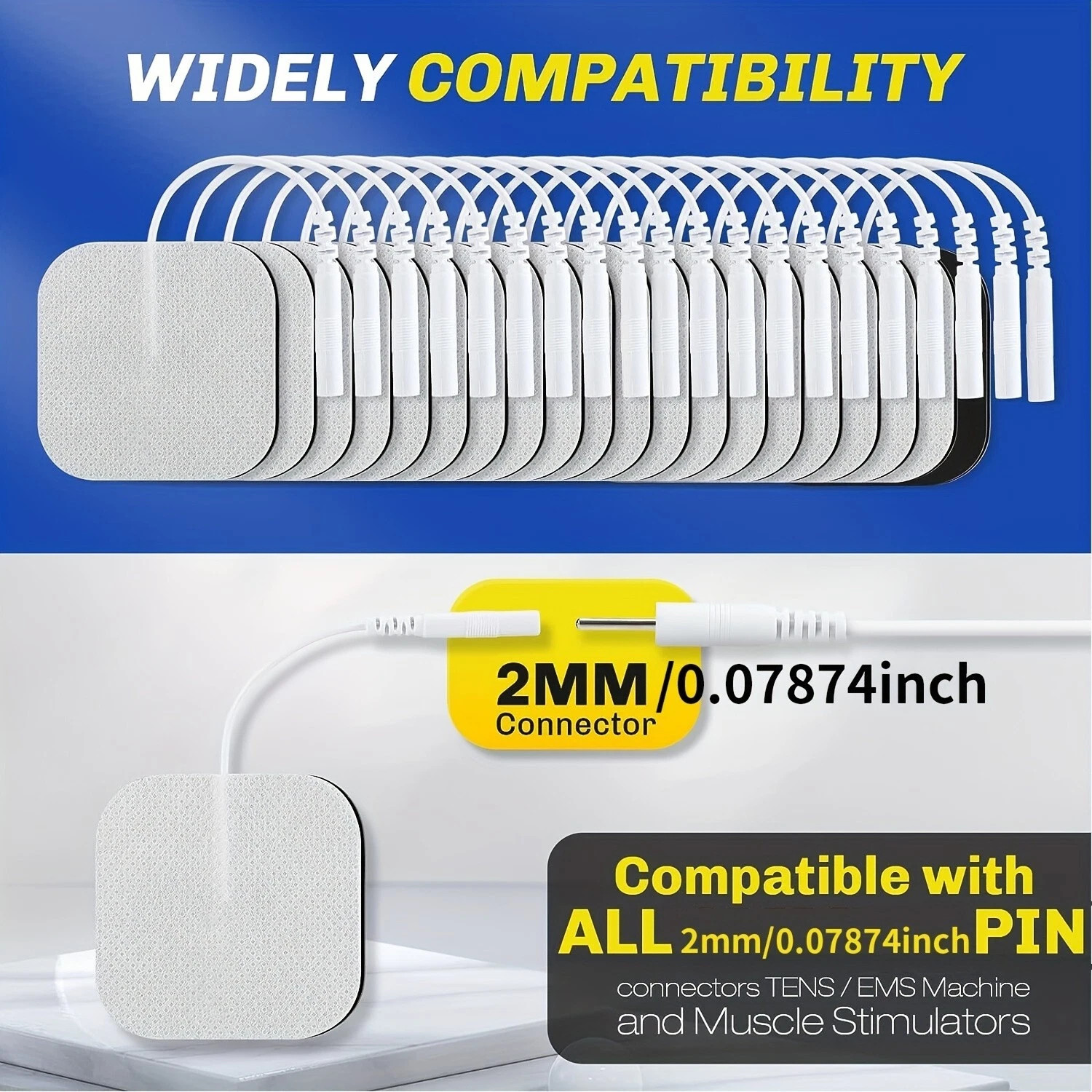 40 TENS Electrode Pads EMS Replacement Unit 7000 3000 2×2 Muscle Stimulator BULK