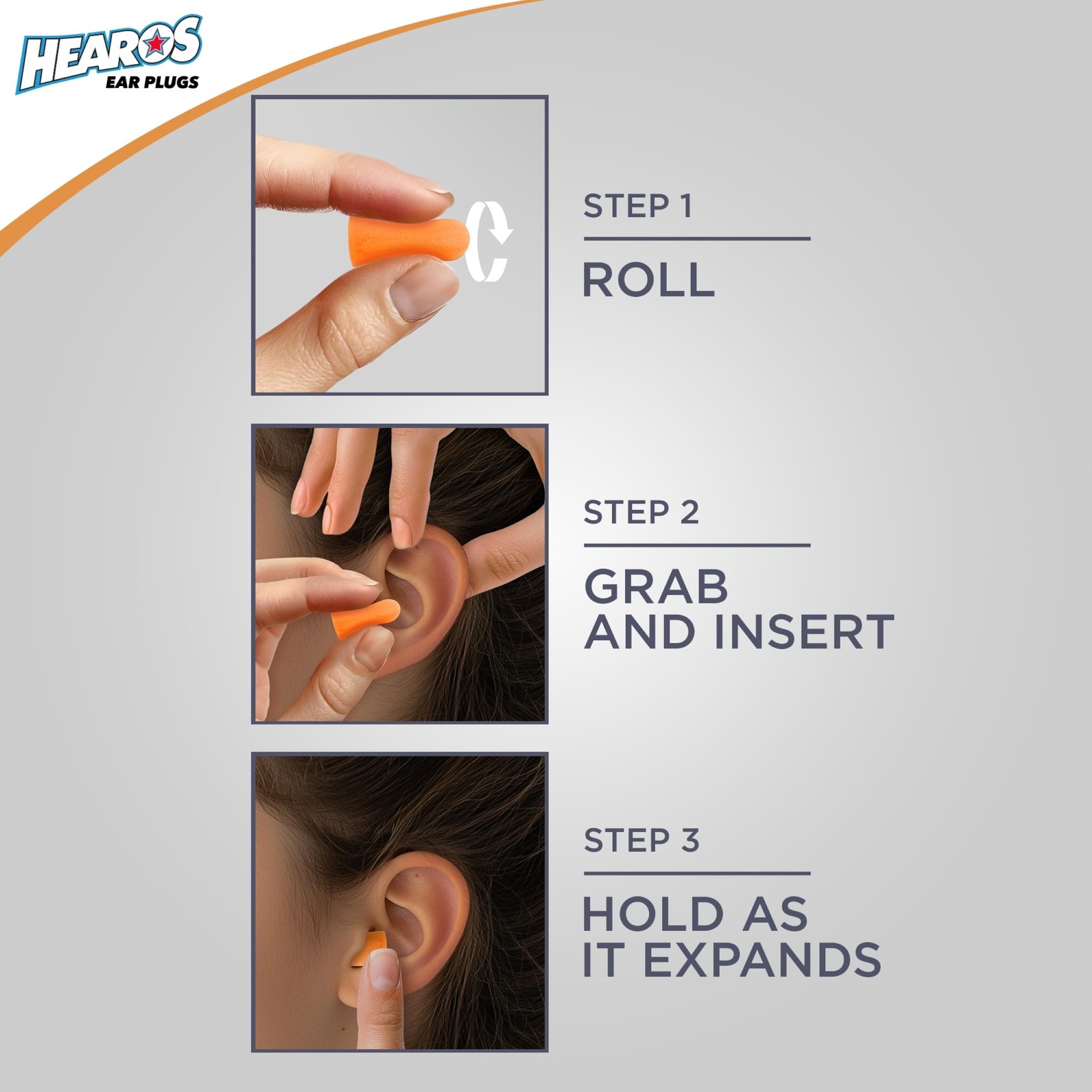 Hearos Nanos Extra Small Ear Plugs, NRR 28, 12 Pair, Orange (5890)