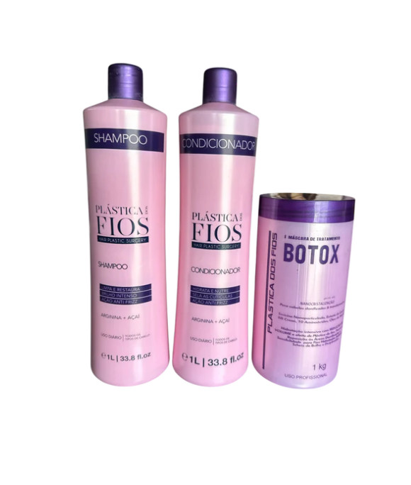PLASTICA DOS FIOS DETOX SHAMPOO HYDRATING CONDITIONER AND BTOX FOR HAIR Kit