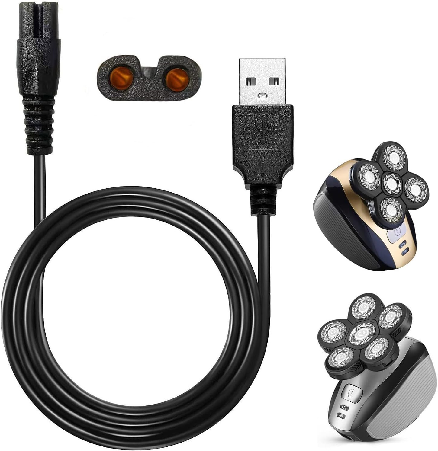 Durable Head Shaver Replacement Charger Cord – USB, Fast Charging Black Cable