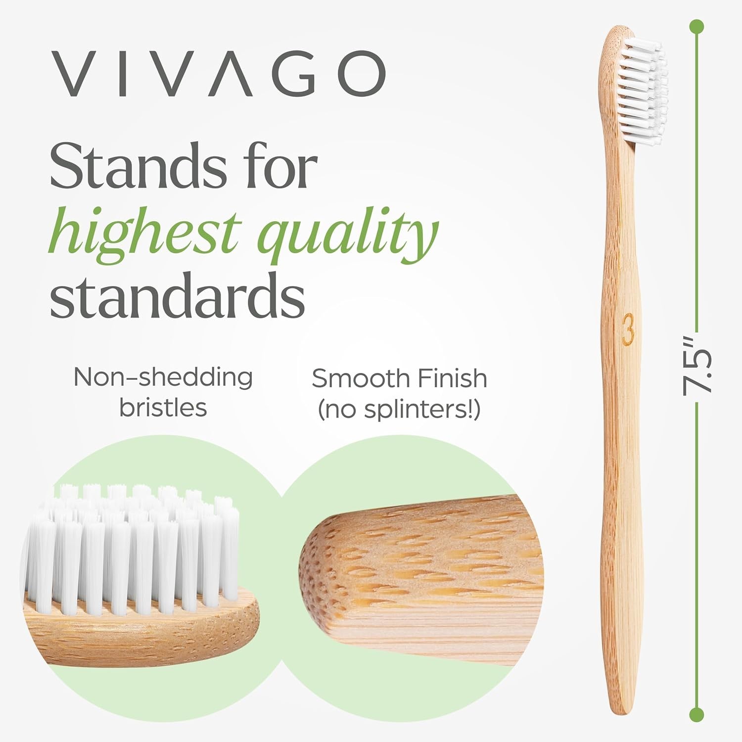 Bamboo Toothbrushes Eco-Friendly Soft Bristles 10 Pack Natural Wooden Toothbrush