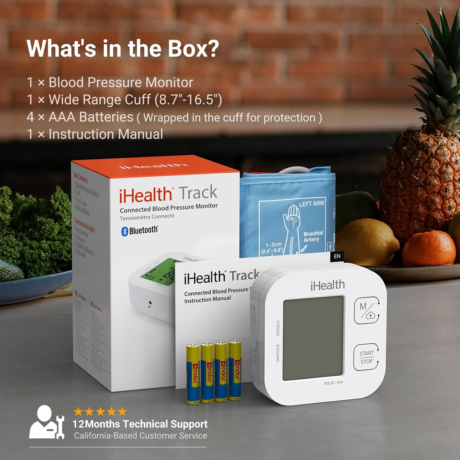 Track Smart Upper Arm Blood Pressure Monitor with Wide Range Cuff That Fits Stan