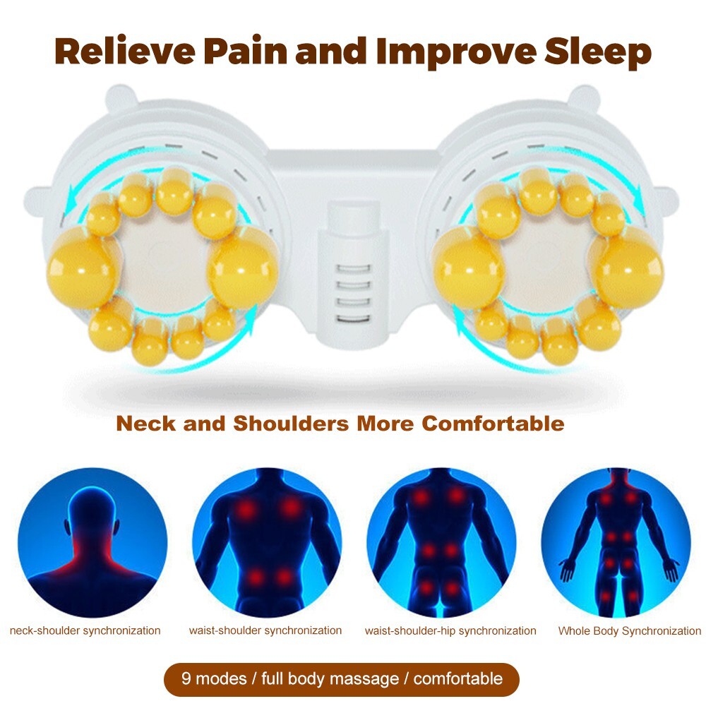 Full Body Electric Massage Mat w/Heat Vibration Massage Pad Cushion Back Massage