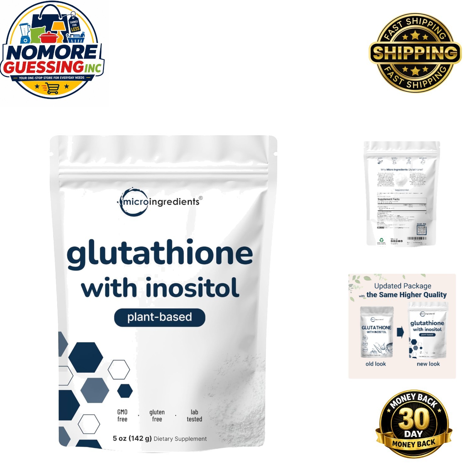 Antioxidant Boost: Pure Glutathione Reduced Powder with Inositol, -Friendly