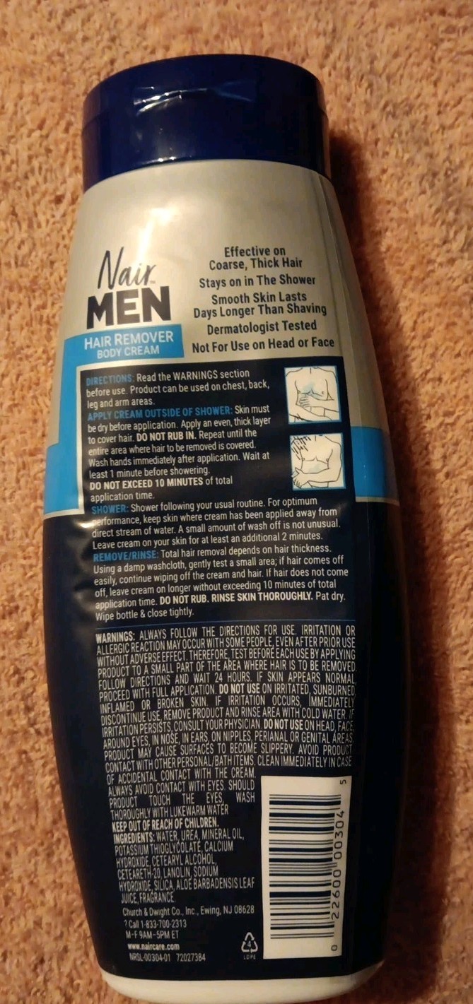 Nair Men Body Cream Hair Remover 12oz (N016)