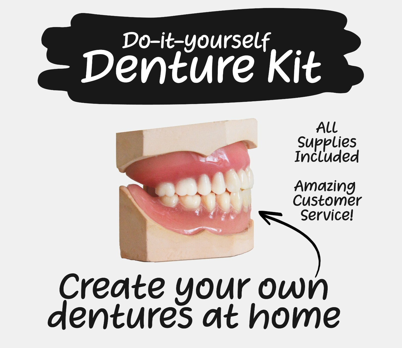 DIY Denture Kit – Homemade Dentures, Custom Dentures From Home, Full Kit