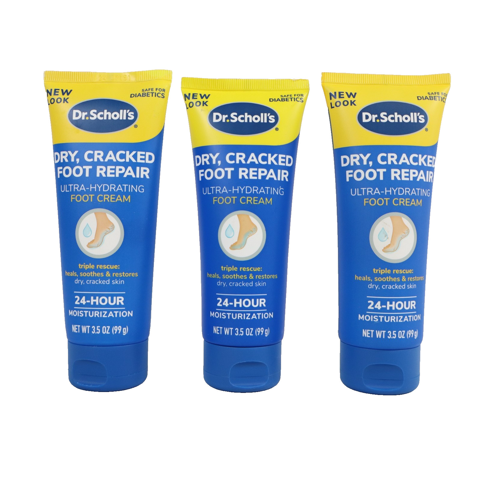 3 PACK Dr. Scholl’s Dry, Cracked Foot Repair Ultra-Hydrating Foot Cream 3.5oz EA