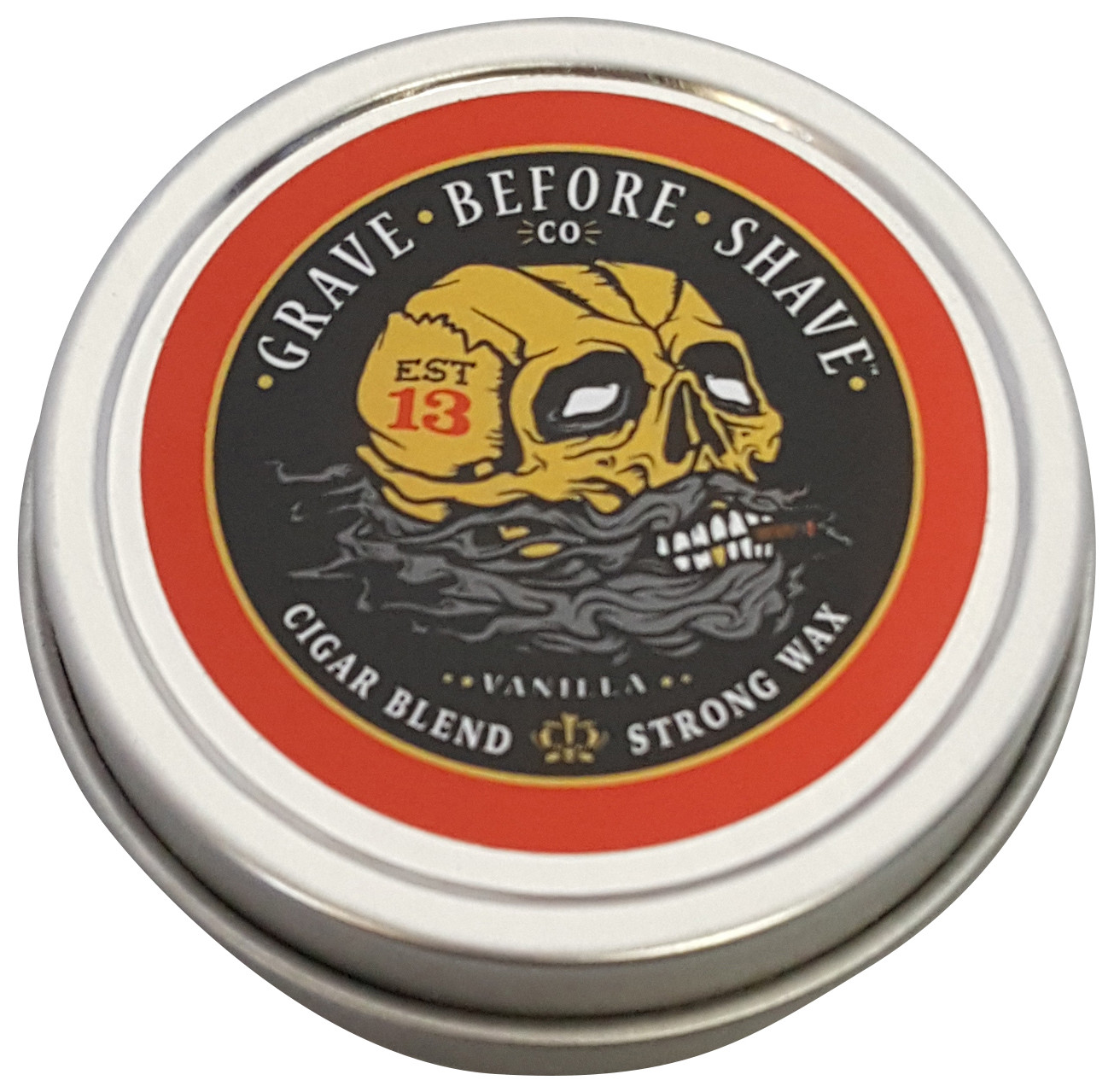 Grave Before Shave Cigar Blend Strong Hold Mustache Wax 1 OZ. Tin