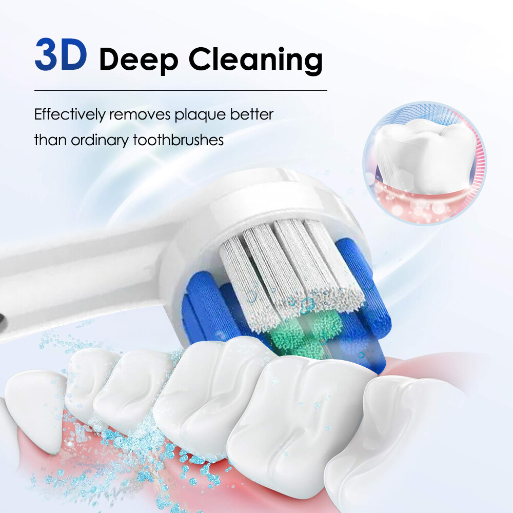 Pro Rotating Electric Toothbrush Rechargeable With 4 Brush Heads 5 Modes Timer