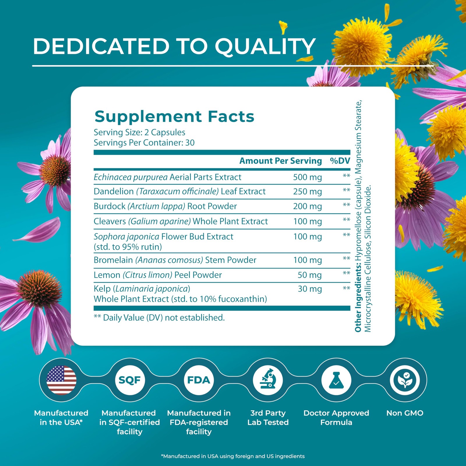 Lymph System Support Supplement Lymphatic Drainage 60 Capsules PUREHEALTH Women