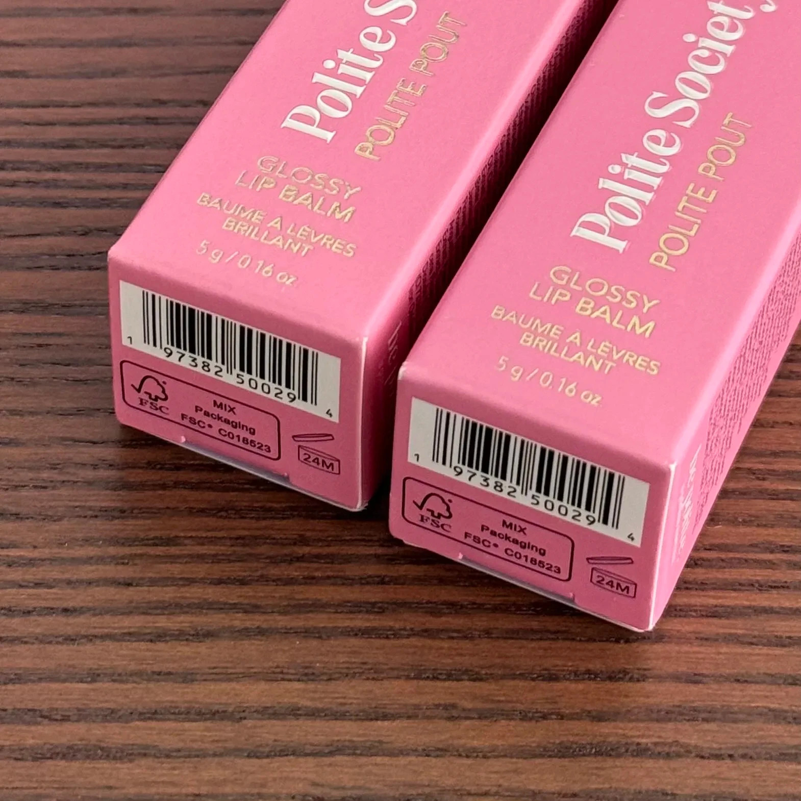x2 Polite Society – Polite Pout, Glossy Lip Balm, Sample Size, 0.16 oz/5 g