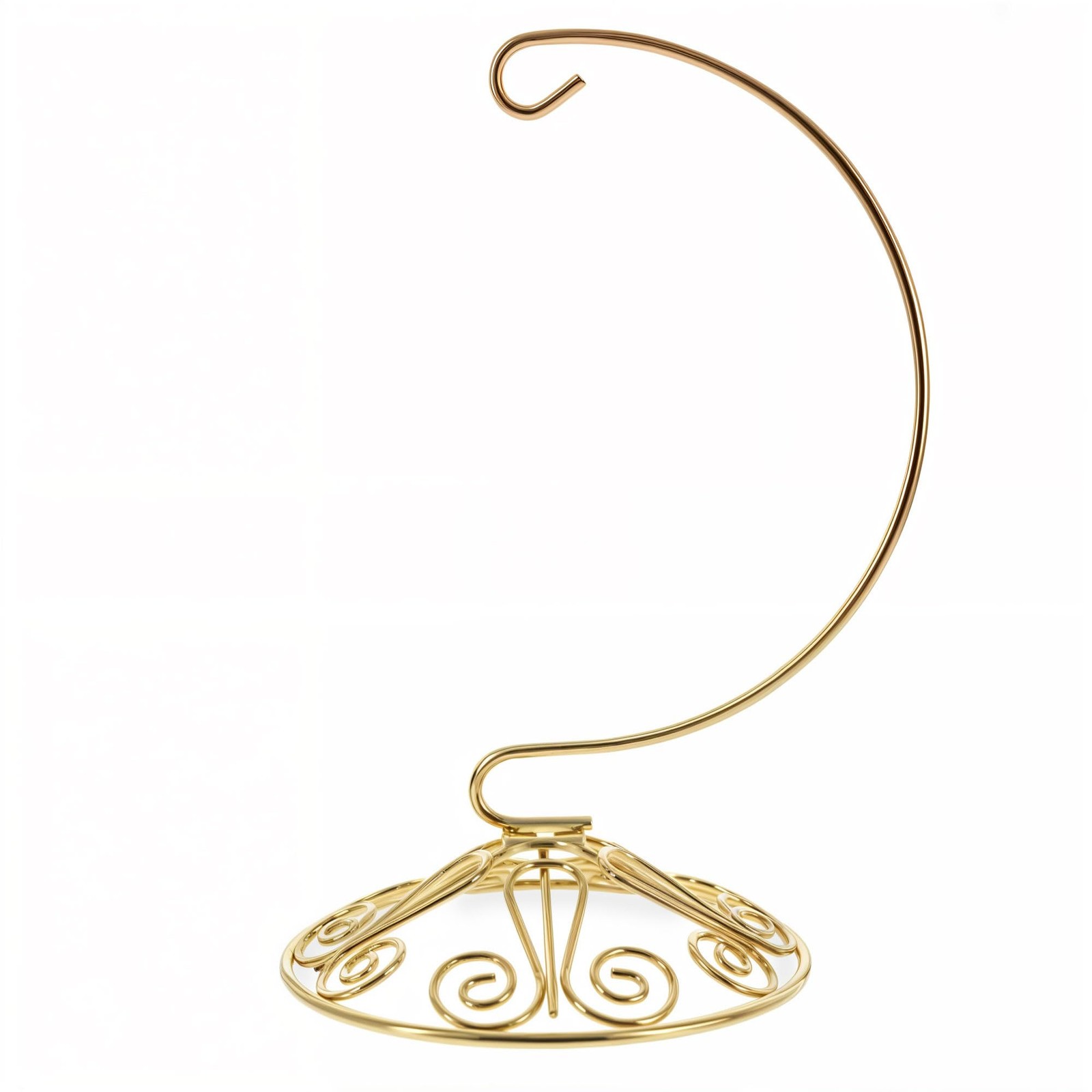 Curved Gold Wire Swirl Base Ornament Stand Display Decor Holder 7 Inch