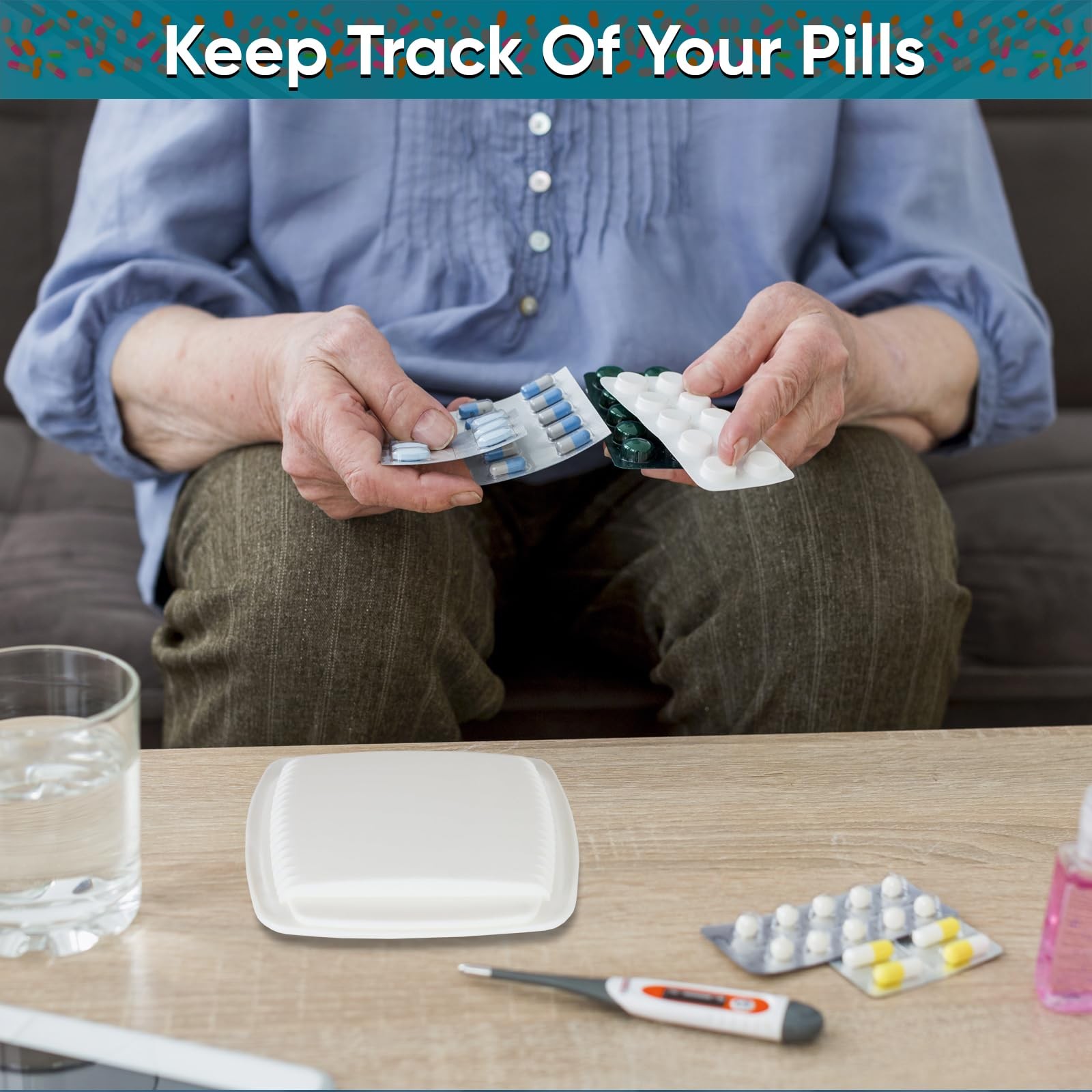 Home-X Small Pill Pouch – Squeeze-Open 1 Count (Pack of 1), White
